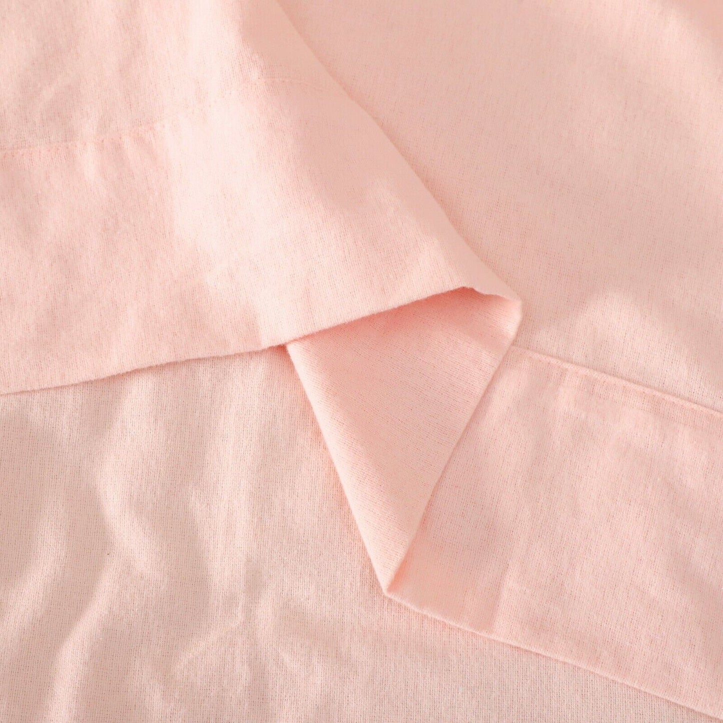 Rose Pink Cotton Flannelette Sheets Set with Standard Pillow Case Single Double Queen King