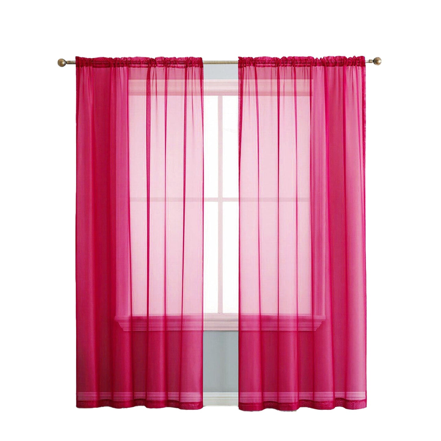 Organza Voile Sheer Curtain with Rod Pocket for Window Draping