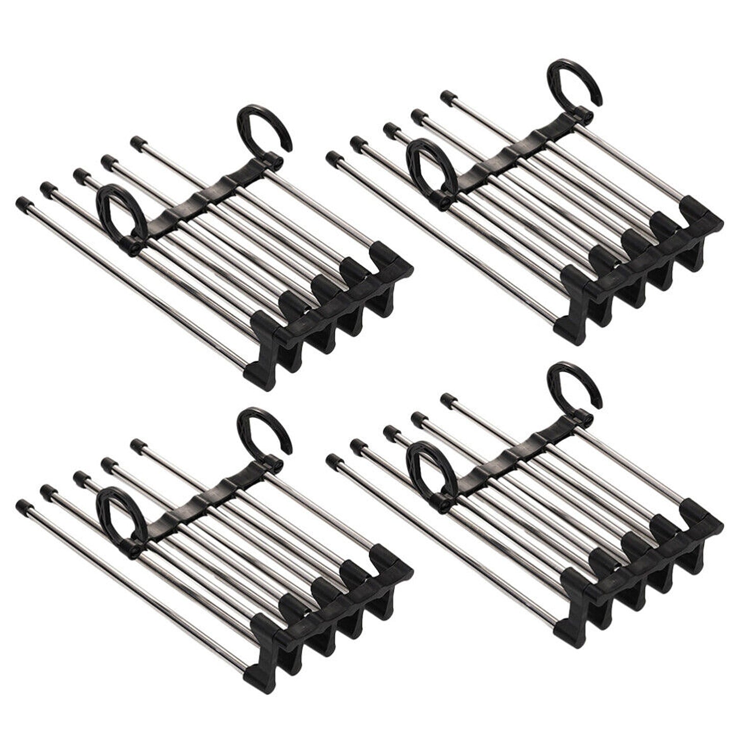 4pcs Stainless-Steel Multi-functional Pants Rack Magic Wardrobe Hanger