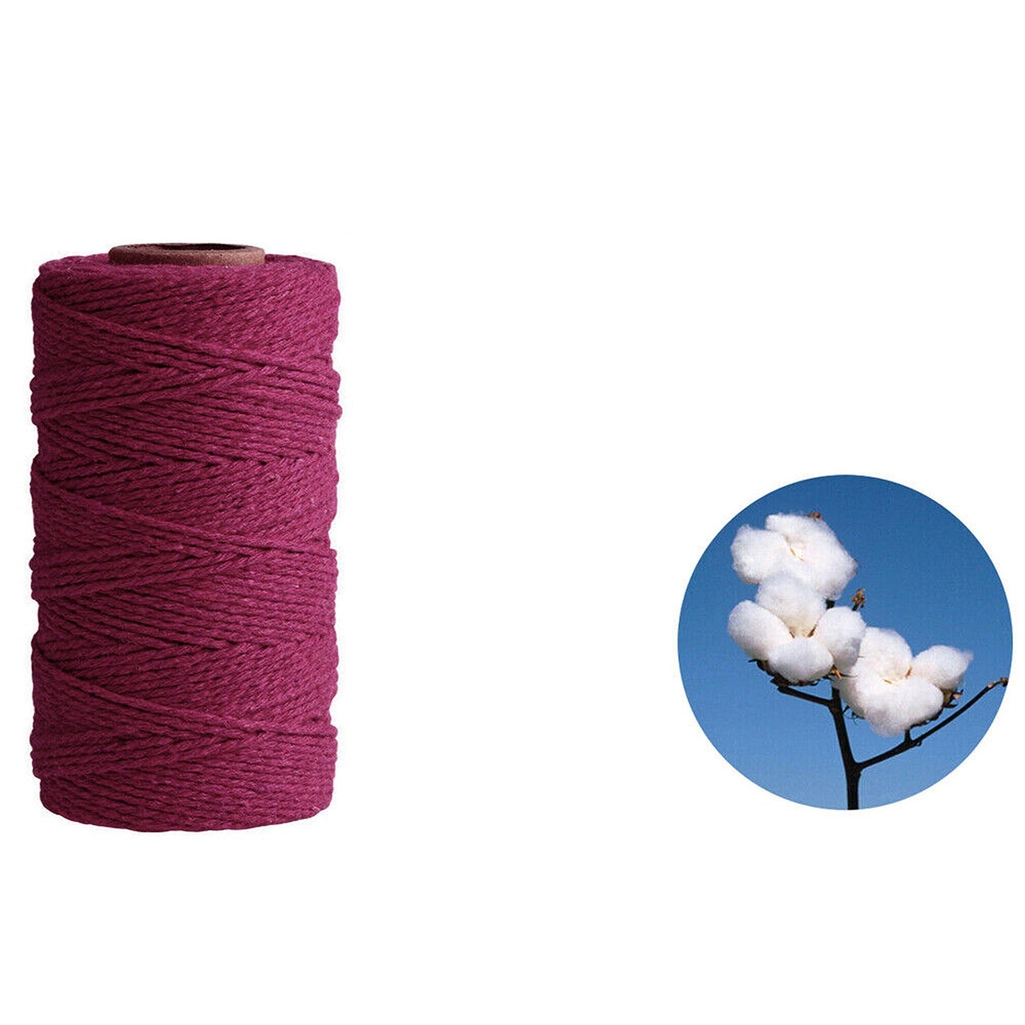 Wine Red Craft Macrame Twisted Cotton Artisan Rope Weaving Wire