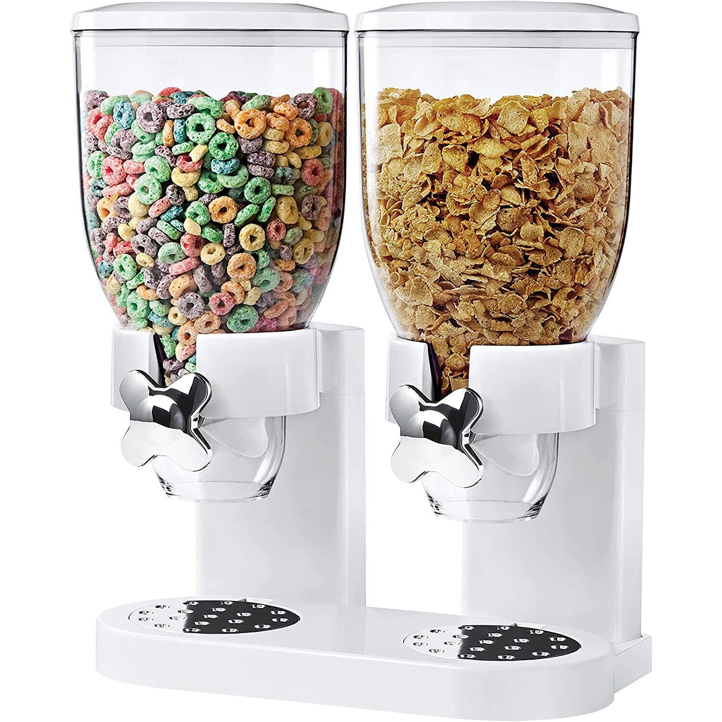 Double Compartment Cereal Dispenser for Dry Grains and Food Storage