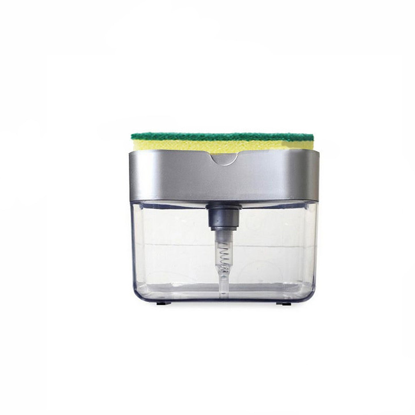 2-in-1 Soap Pump Dispenser with Sponge Holder for Kitchen Sink Cleaning
