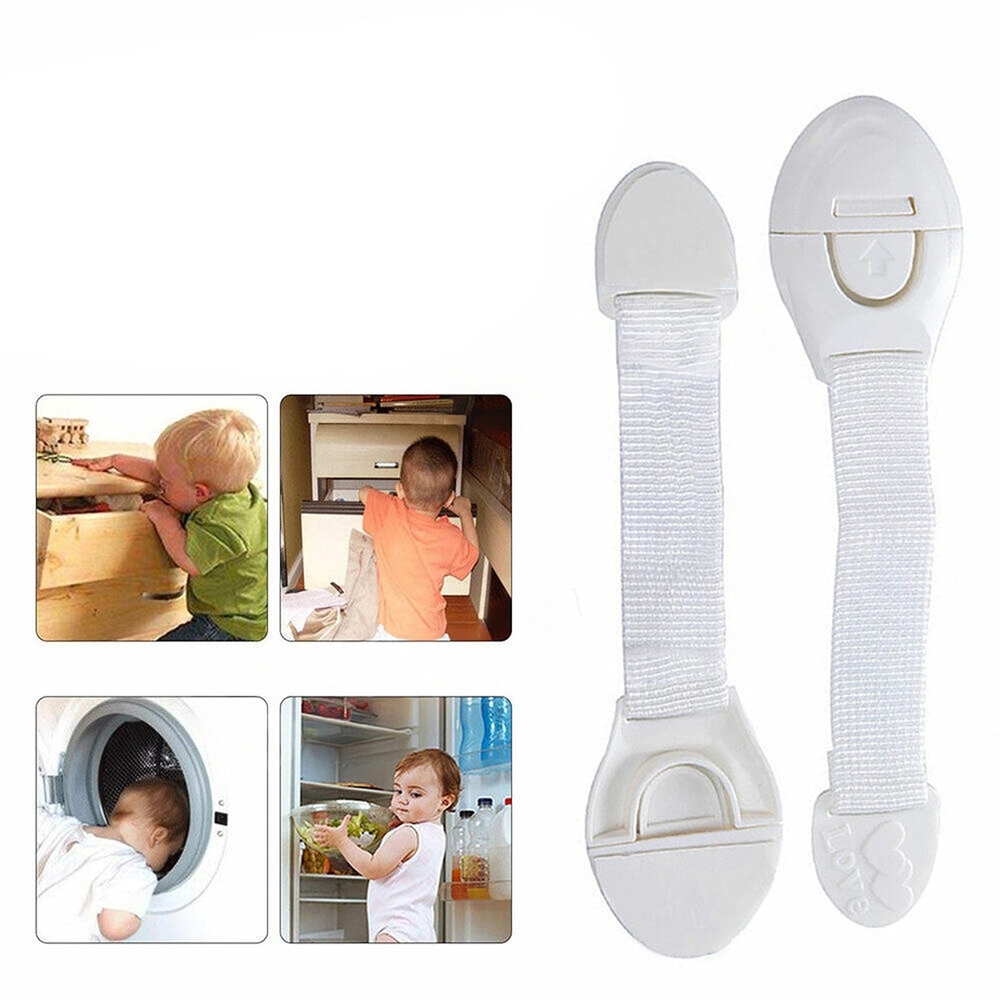 Door Cupboard Safety Lock Adhesive Cabinet Drawers 10 Pack
