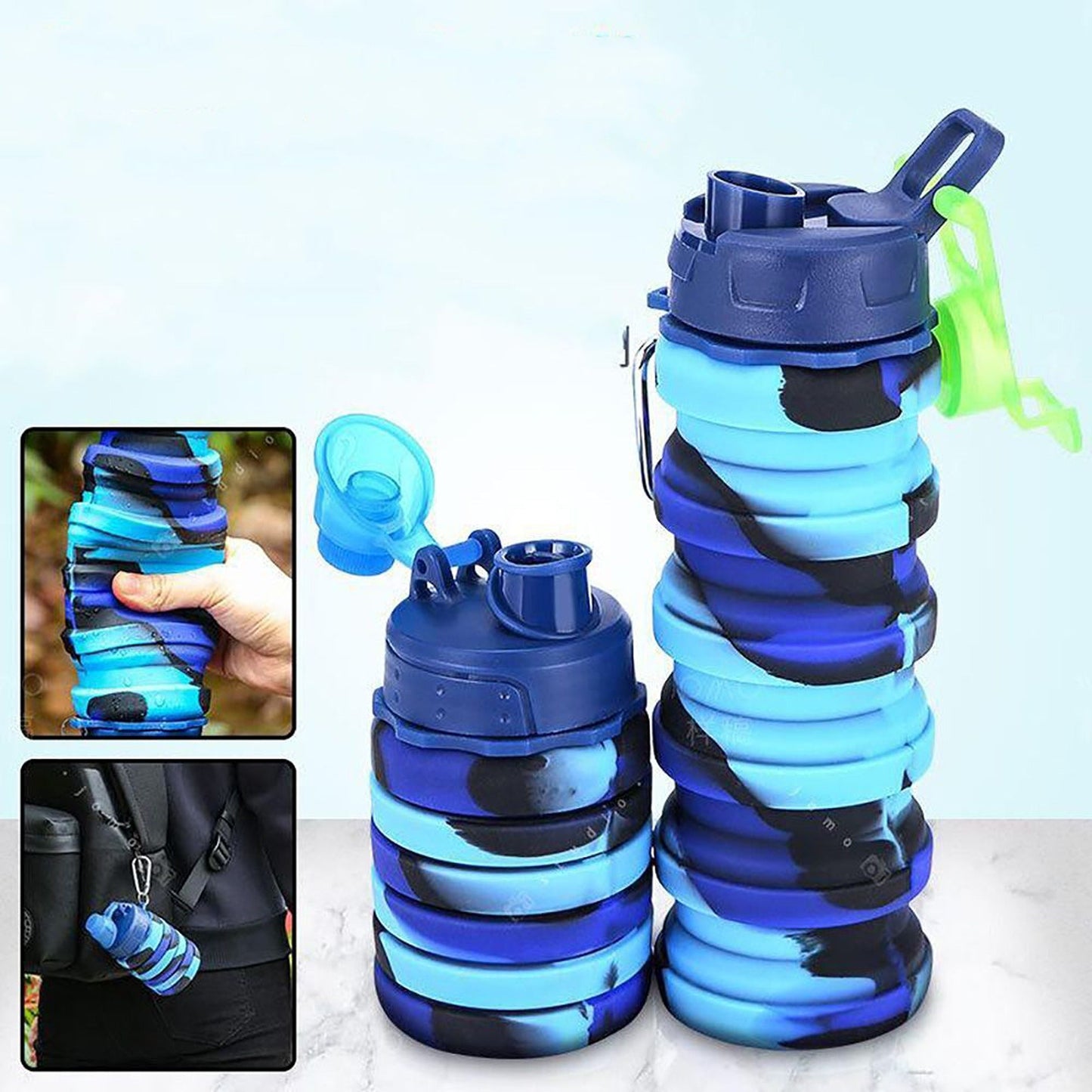 Foldable Silicone Travel Water Bottle Retractable Portable Drink Cup