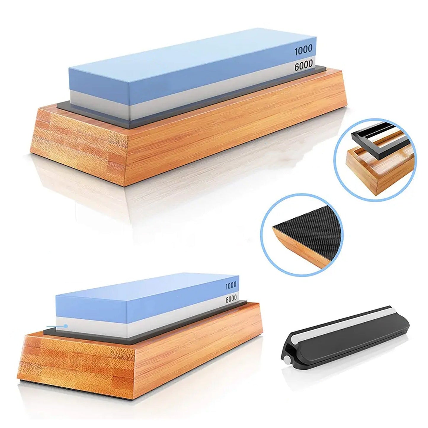 Dual Grit Knife Sharpening Stone Whetstone 1000/6000 Water Wet Sharpener
