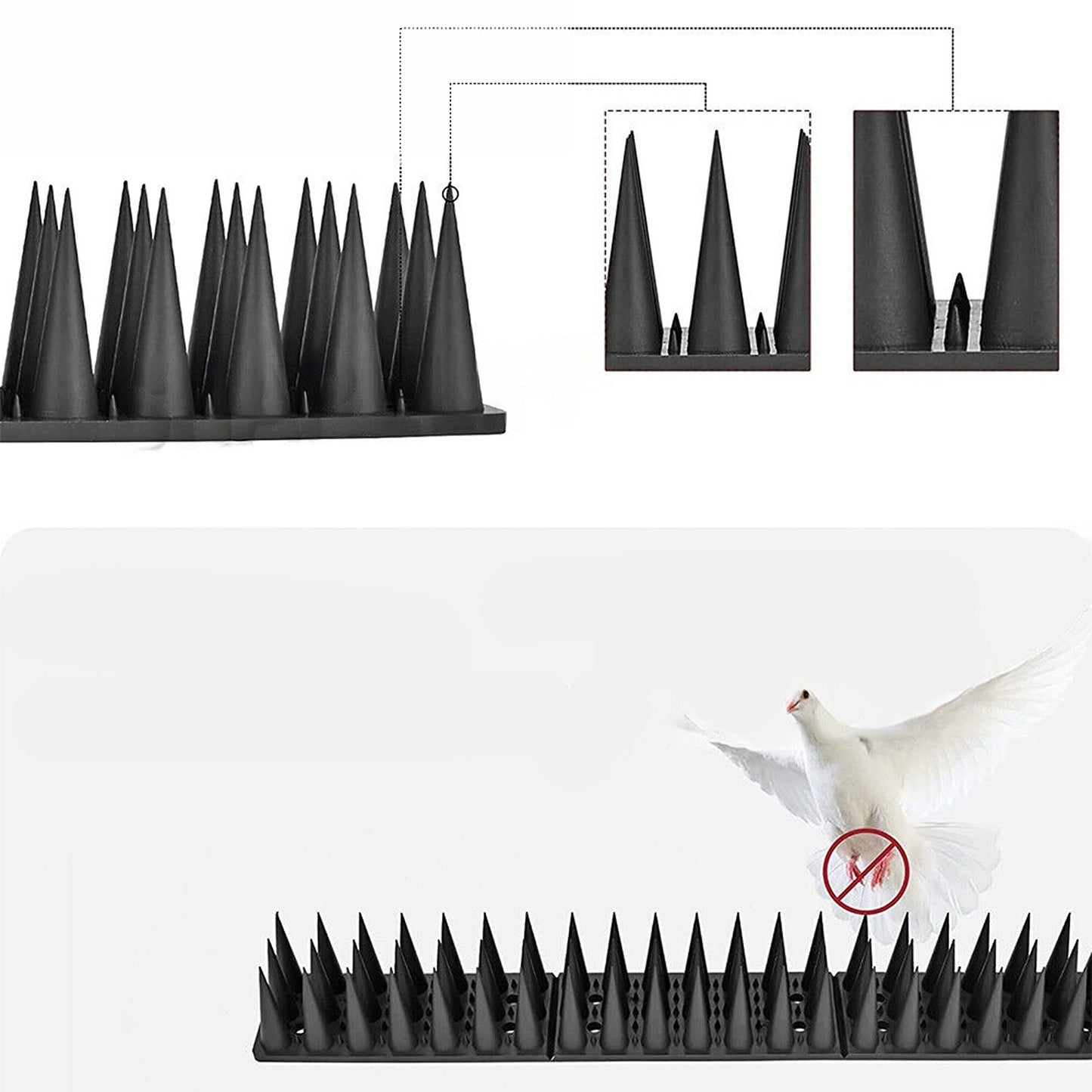 12pcs Effective Pest Control Spikes Anti-Bird Deterrent Fence