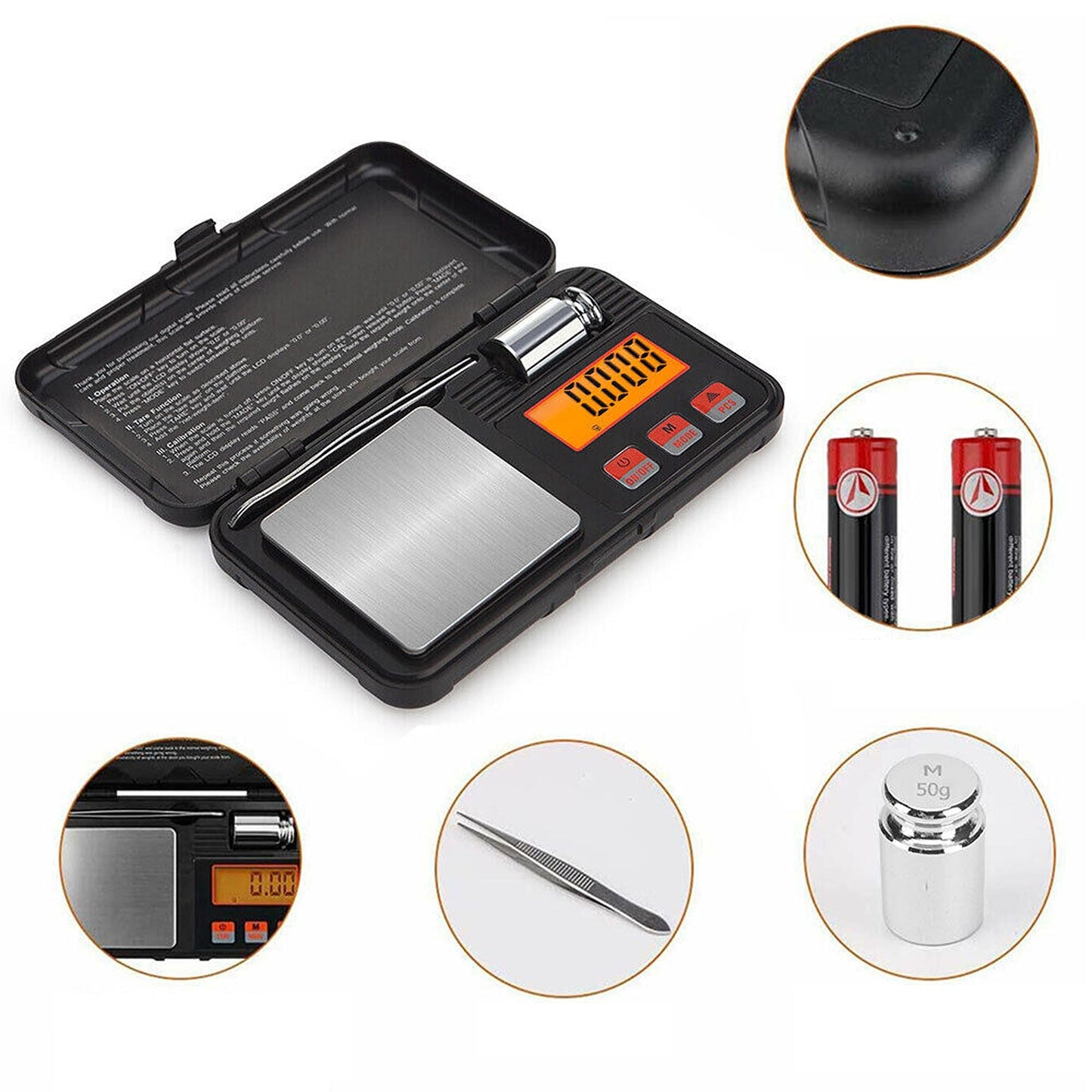 Pocket Digital Scales for Weighing Gold and Jewellery 50g Capacity