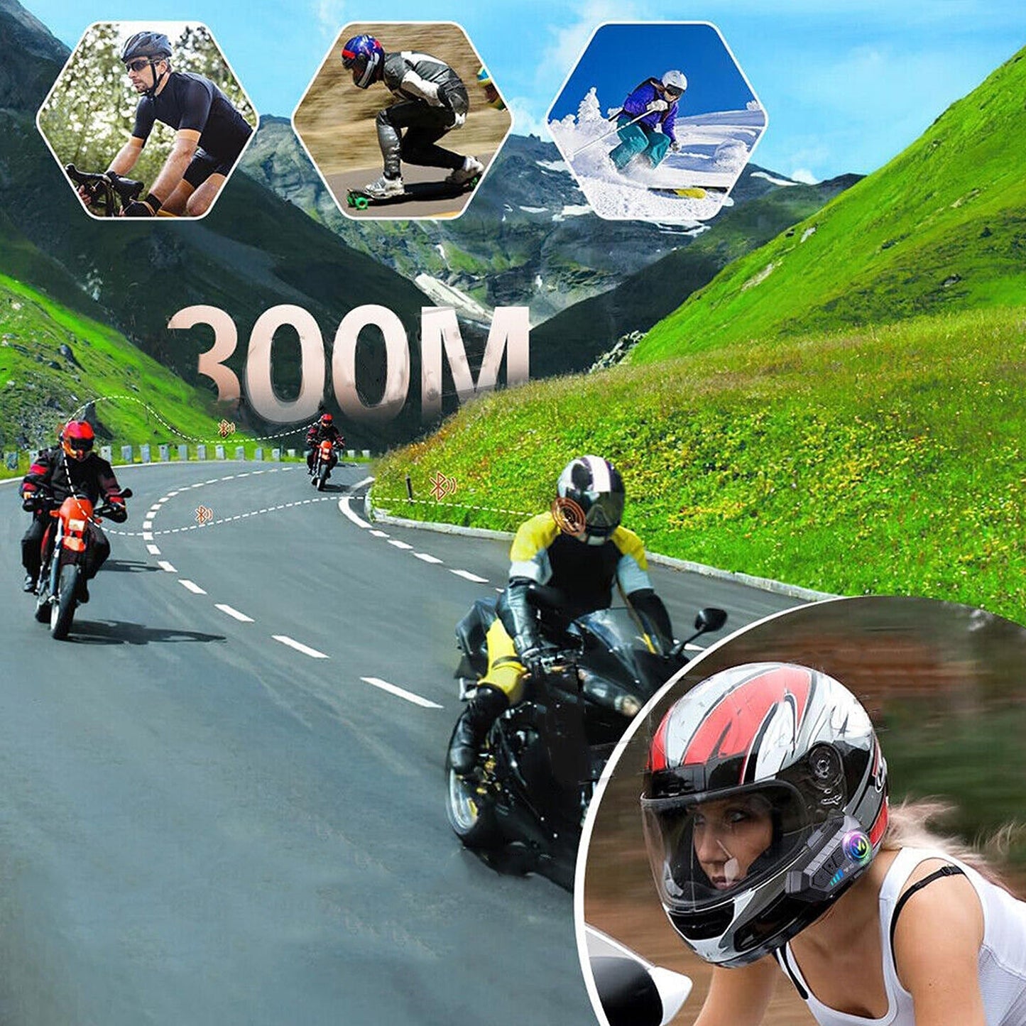 Wireless call Motorbike Headphone Bluetooth Motorcycle Helmet Headset