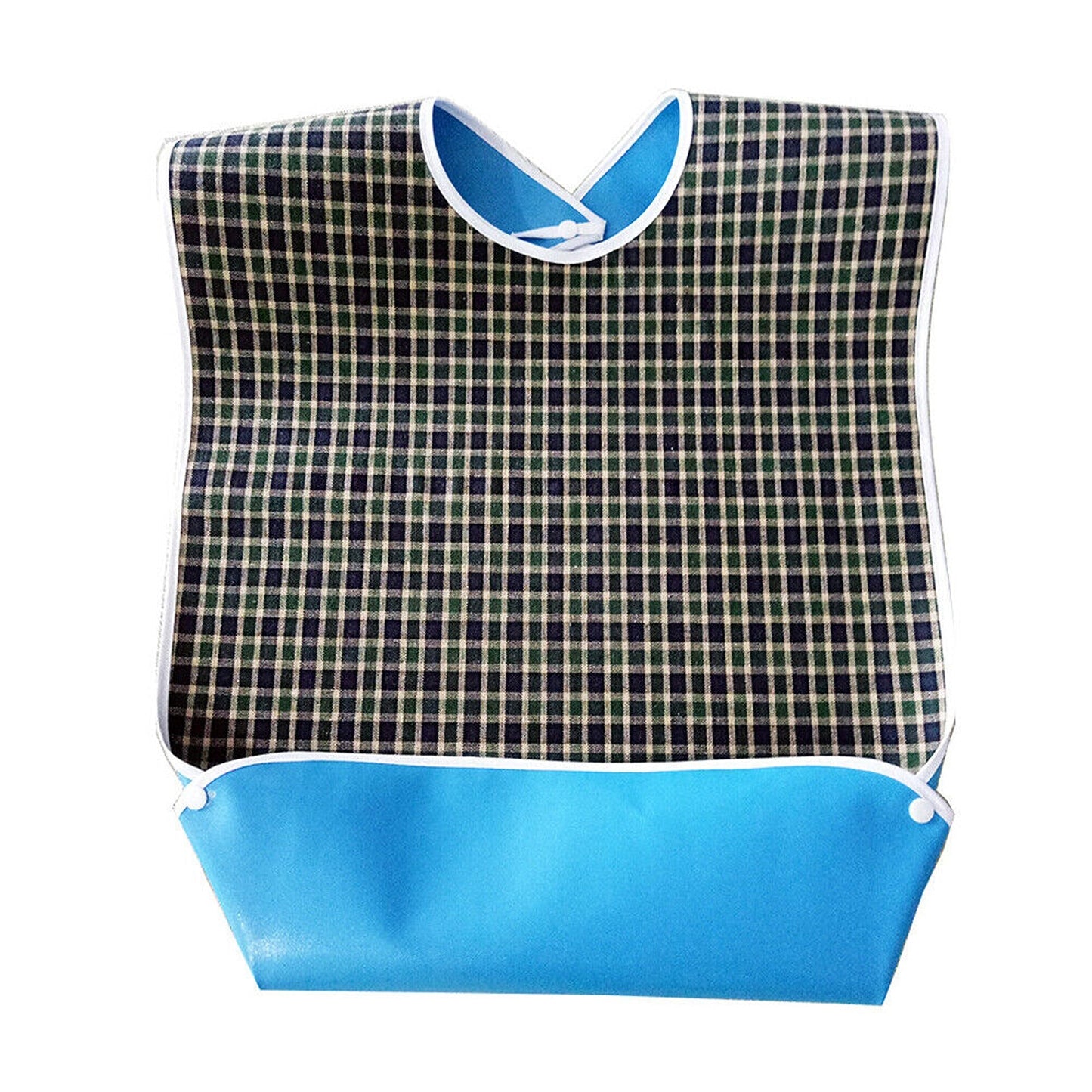 3pcs Large Washable Adult Bib Plaid Print for Elderly Senior Disabled