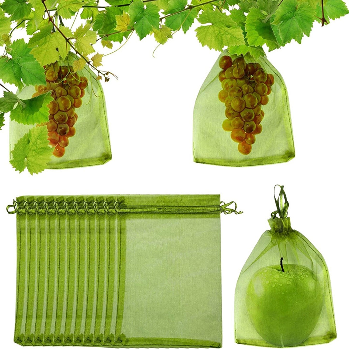 100x Agricultural Fruit Protection Net Bags Insect Proof Mesh 20x30cm