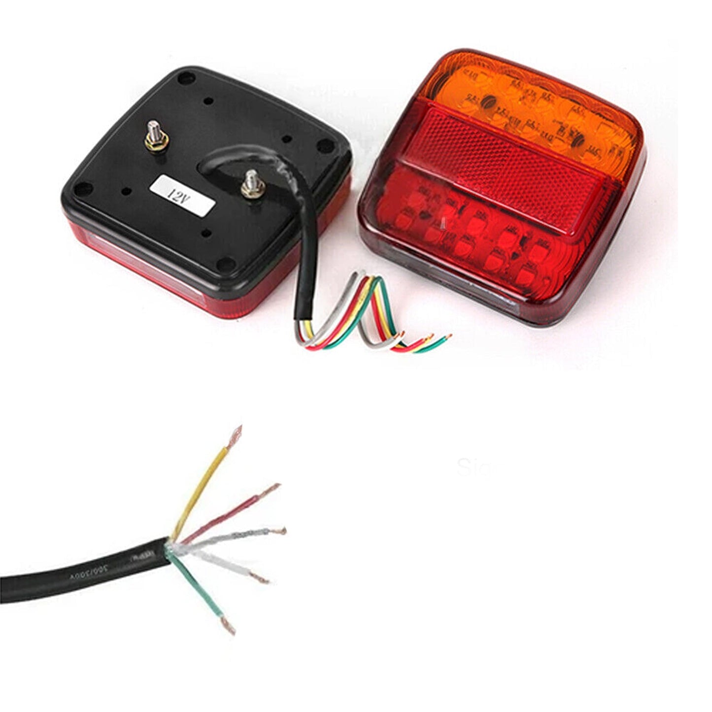 2pcs LED Stop Tail Lights Trailer Truck Caravan Number Lamp