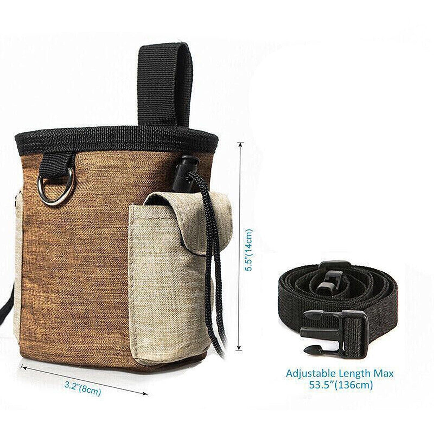 Dog Treat Pouch for Obedience Training with Garbage Bag Dispenser