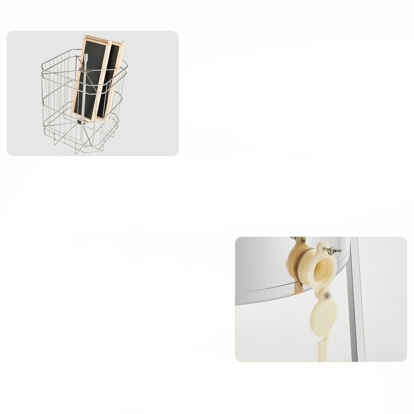Manual 4-Frame Honey Extractor Stainless Steel Beehive Separator for Beekeeping