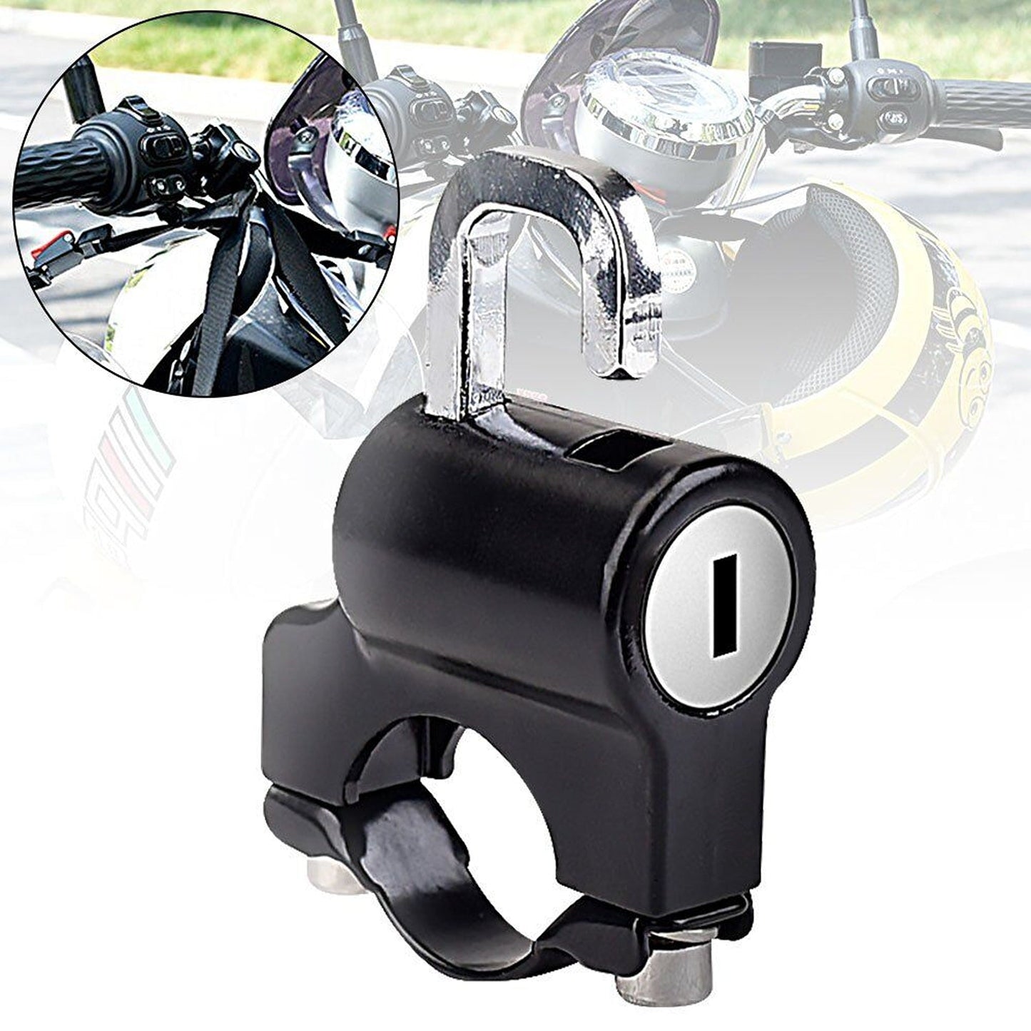 Universal Motorcycle Helmet Lock with Handlebar Hook Anti-theft