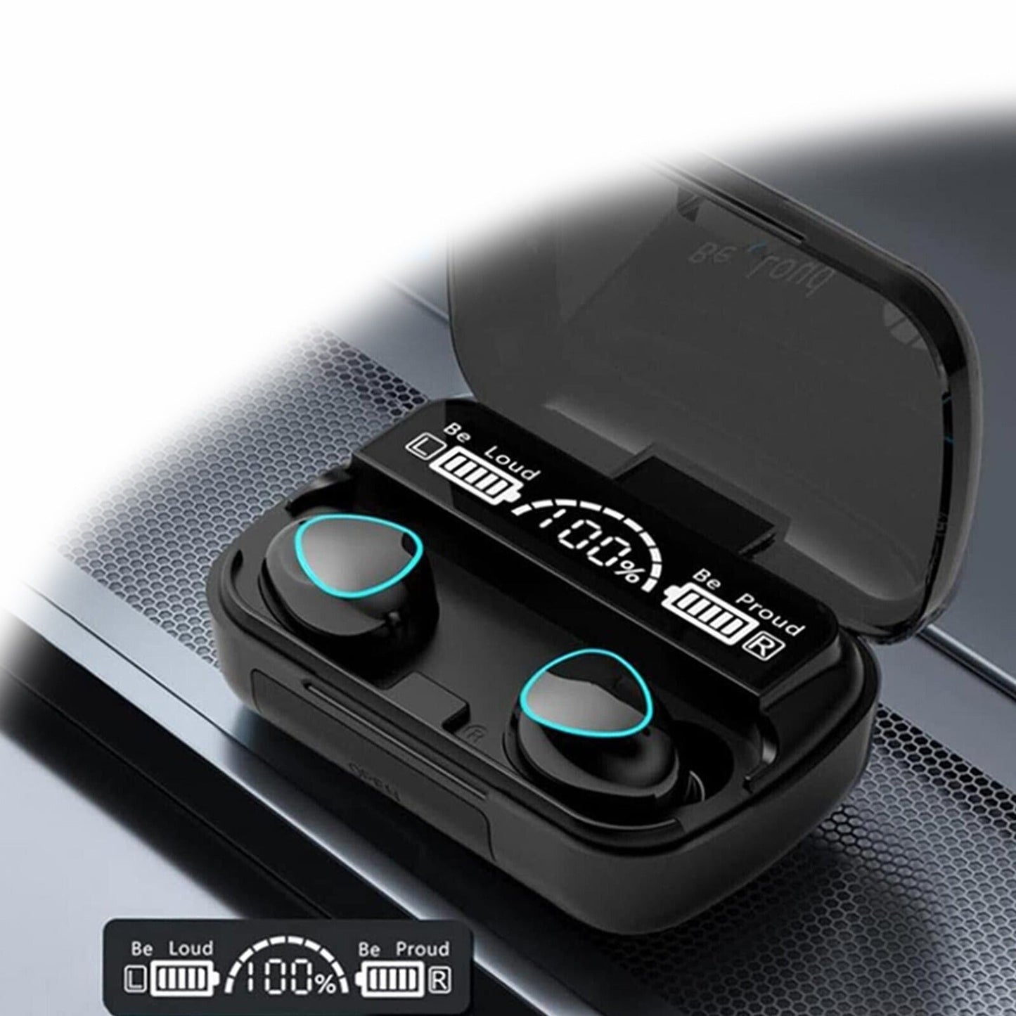 Bluetooth 5.1 Waterproof Wireless Earbuds with LED Display