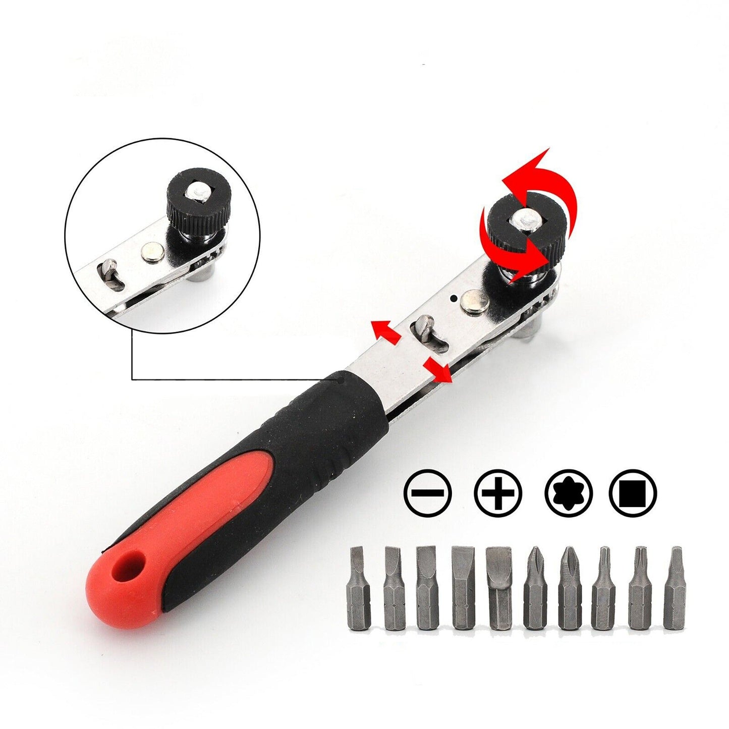 10-in-1 Mini Right Angle Offset Ratchet Screwdriver Multi-Tool Set