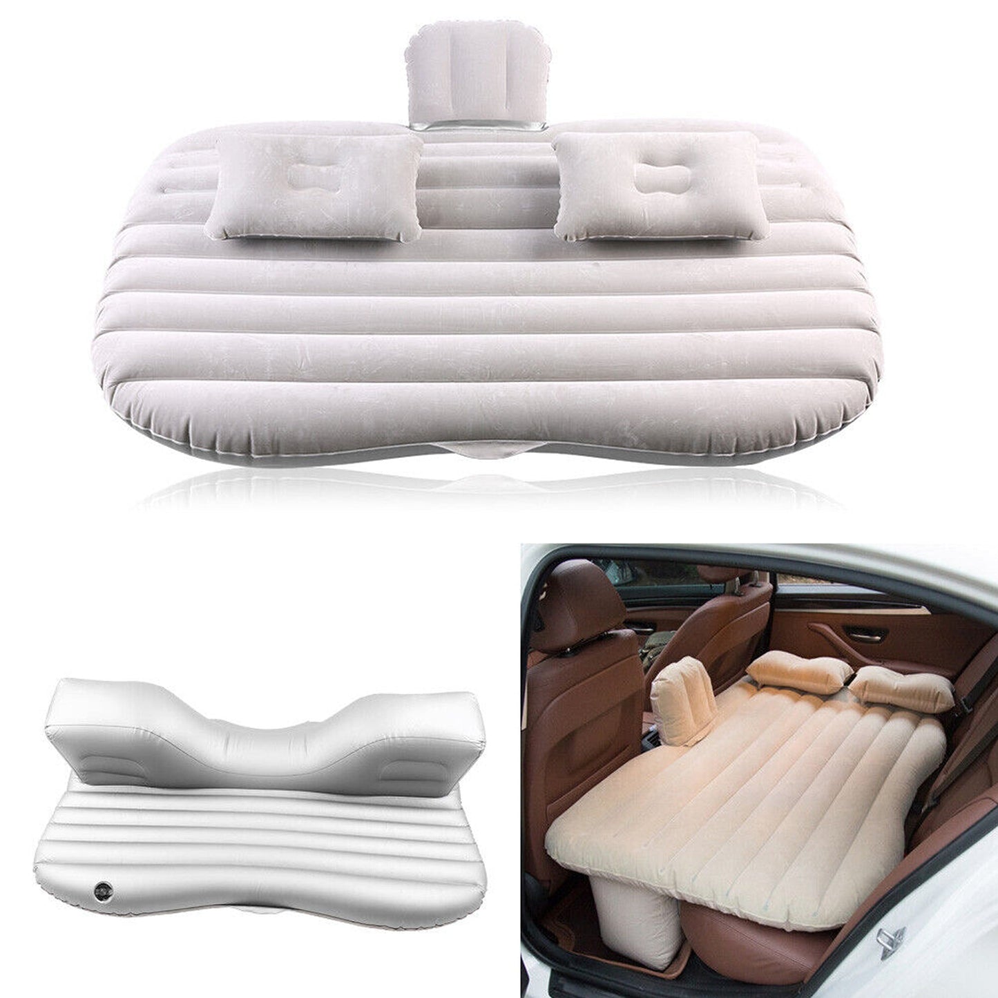 Inflatable Back Seat Mattress for Cars with Electric Pump Portable Travel Bed