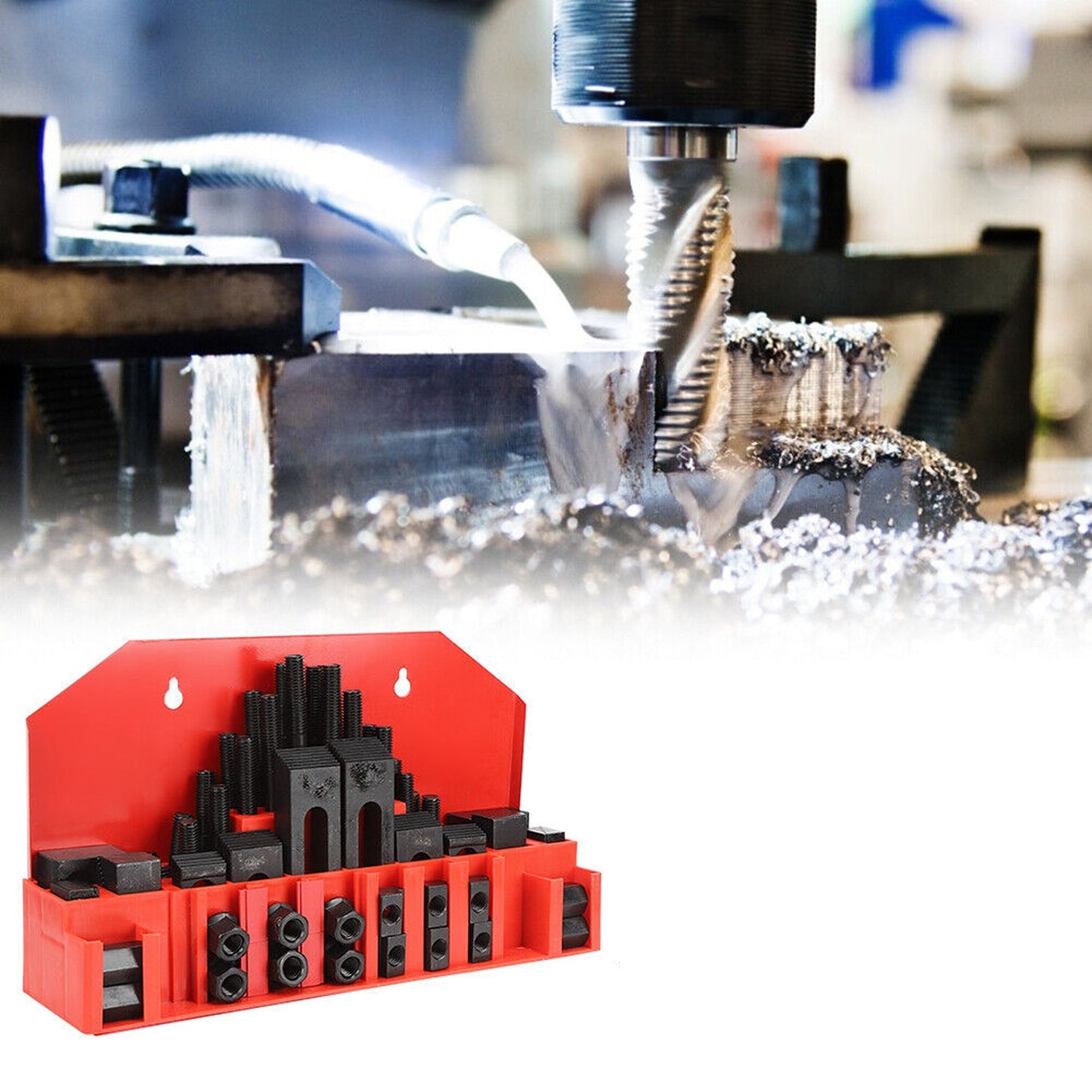 58pcs Lathe Milling Machine Clamping Set M10 T-Slot Clamp Kit