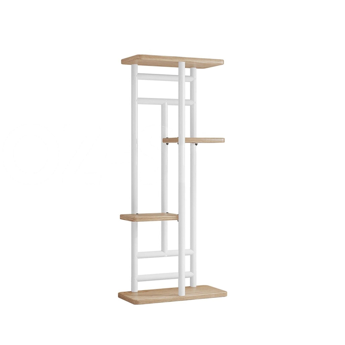 Multi-Tier Wooden Plant Display Rack for Indoor and Outdoor Use