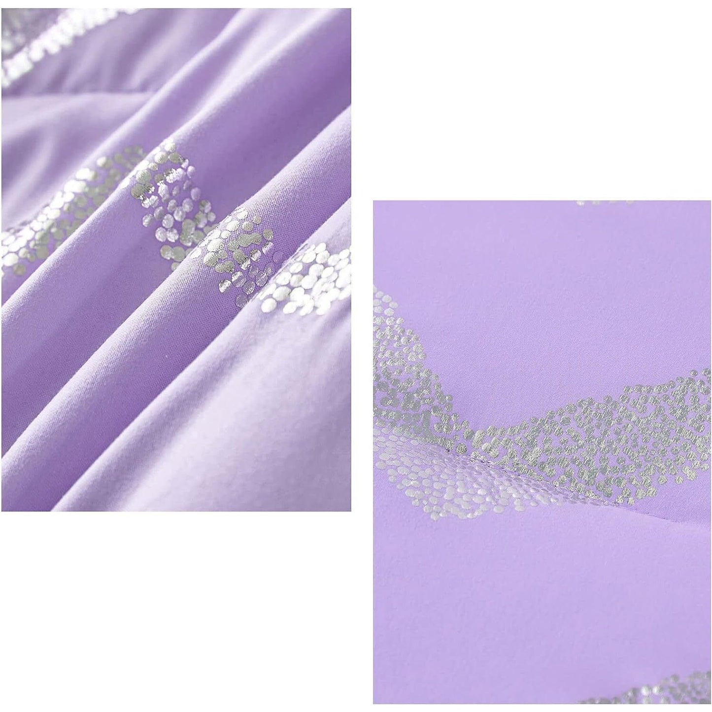 Purple Comforter Set with Pillowcases Soft Quilt Duvet for Queen King Bed