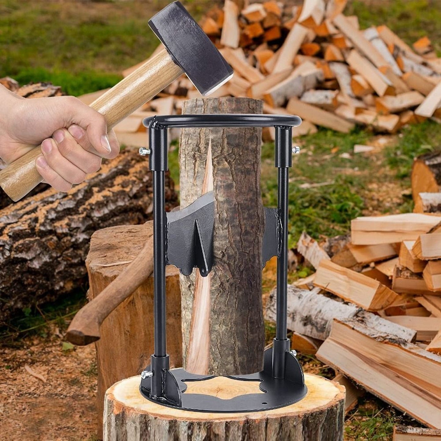 Heavy Duty Splitter for Firewood Manual Kindling Metal Wood