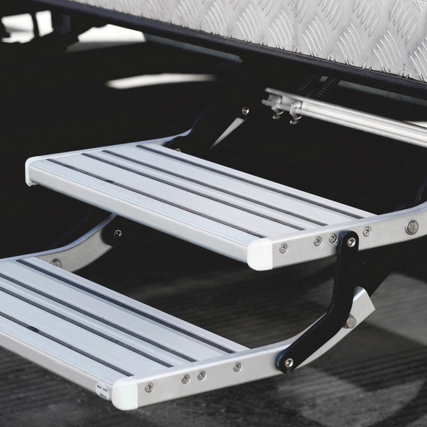 LED Step Double Folding Camper Trailer Aluminium Caravan Motorhome Steps