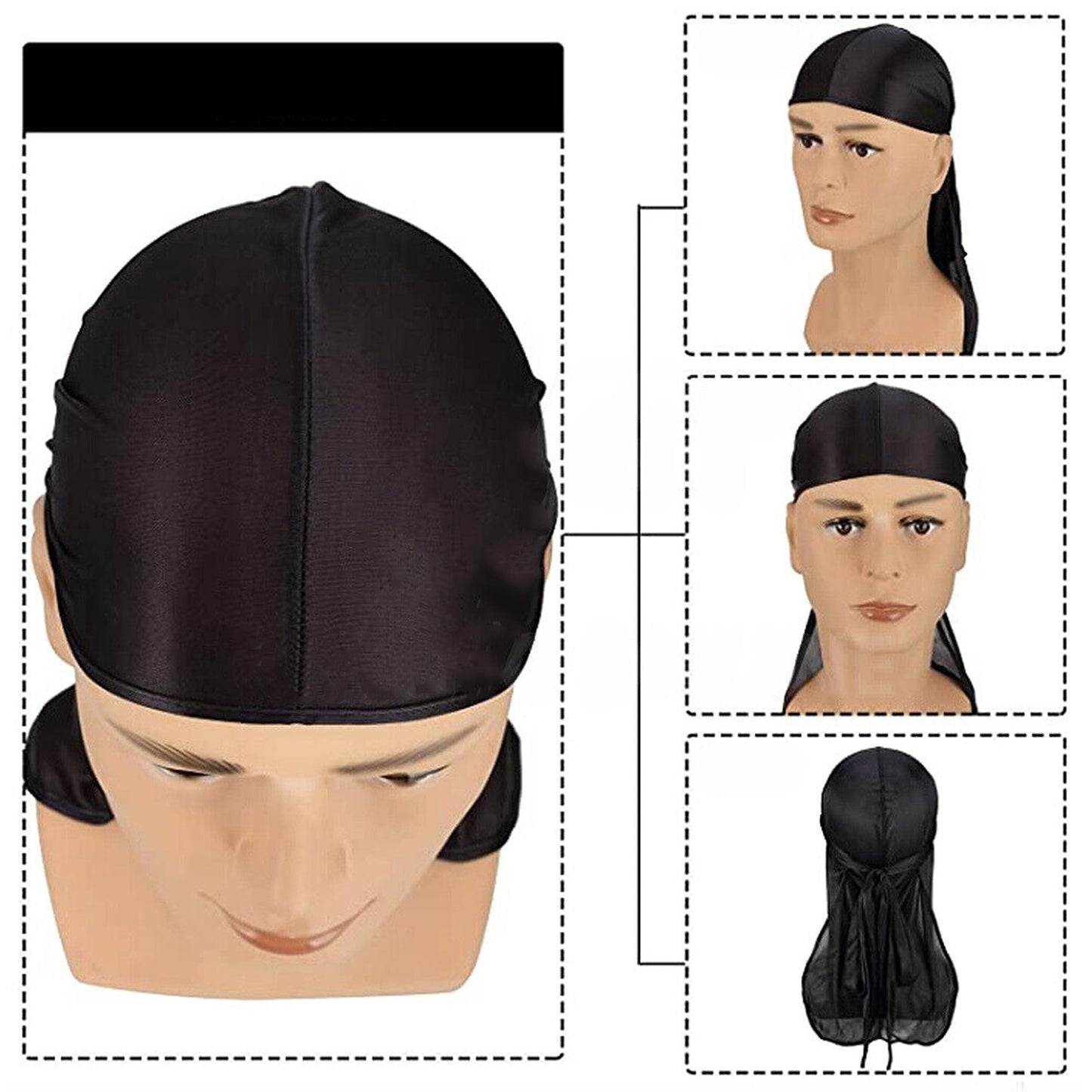 Silk Pirate Cap Fashion Unisex Bandana Doo Durag Headwear