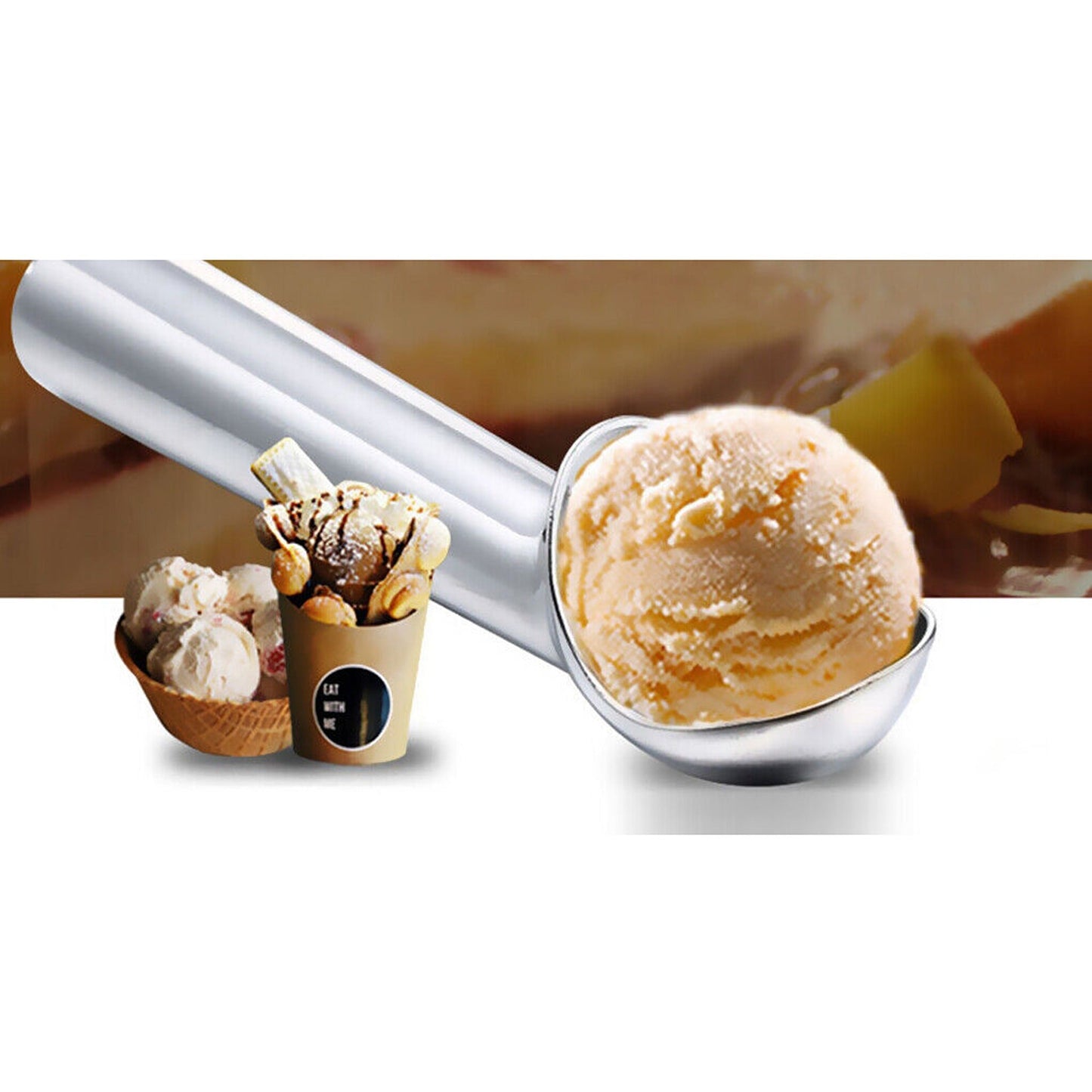 Professional Non-Stick Ice Cream Scoop Polished Aluminium Anti-Freeze