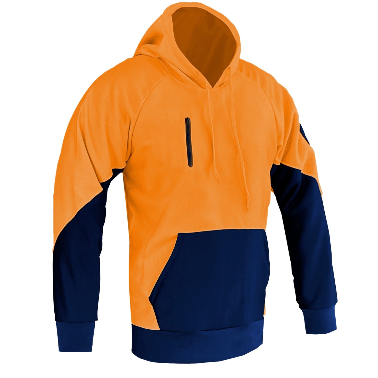 Orange Fleece Hoodie Winter Brushed Hooded Jacket Sweatshirt Jumper