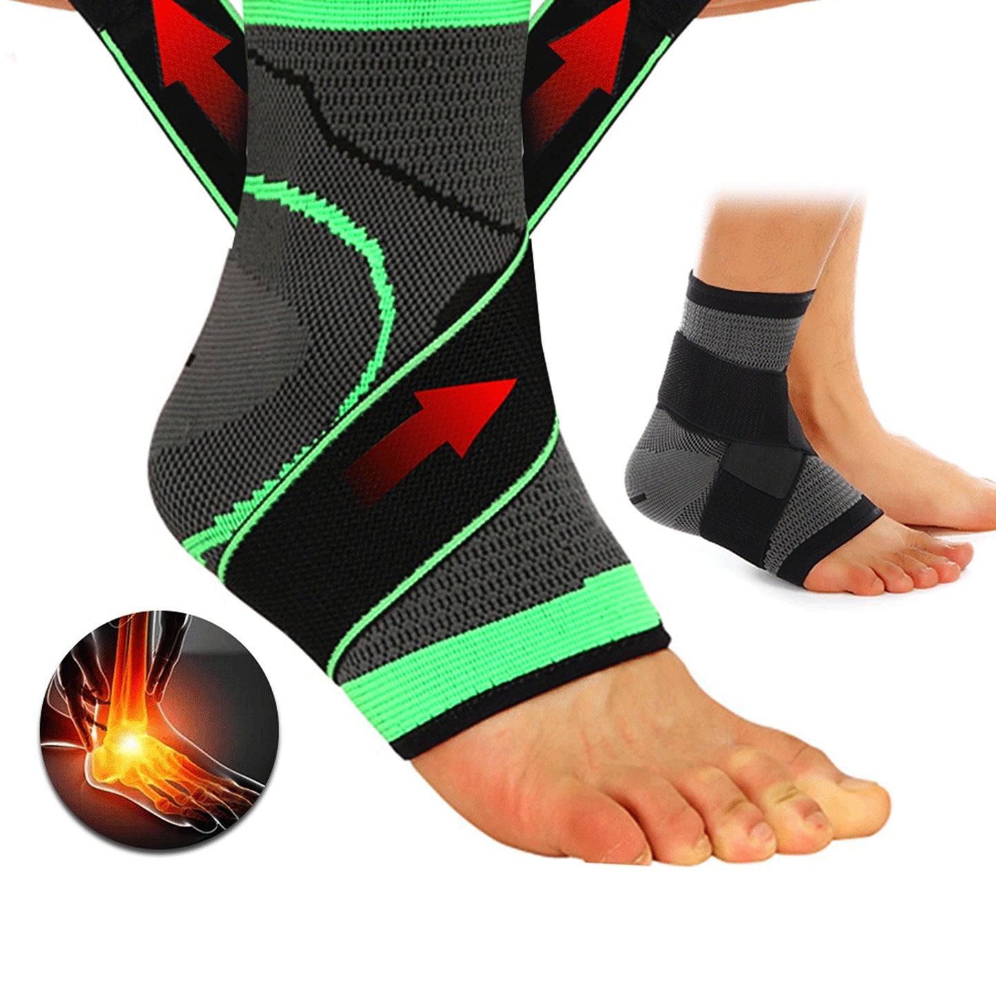 Heel Ankle Support Brace Adjustable Compression Foot Protector Strap