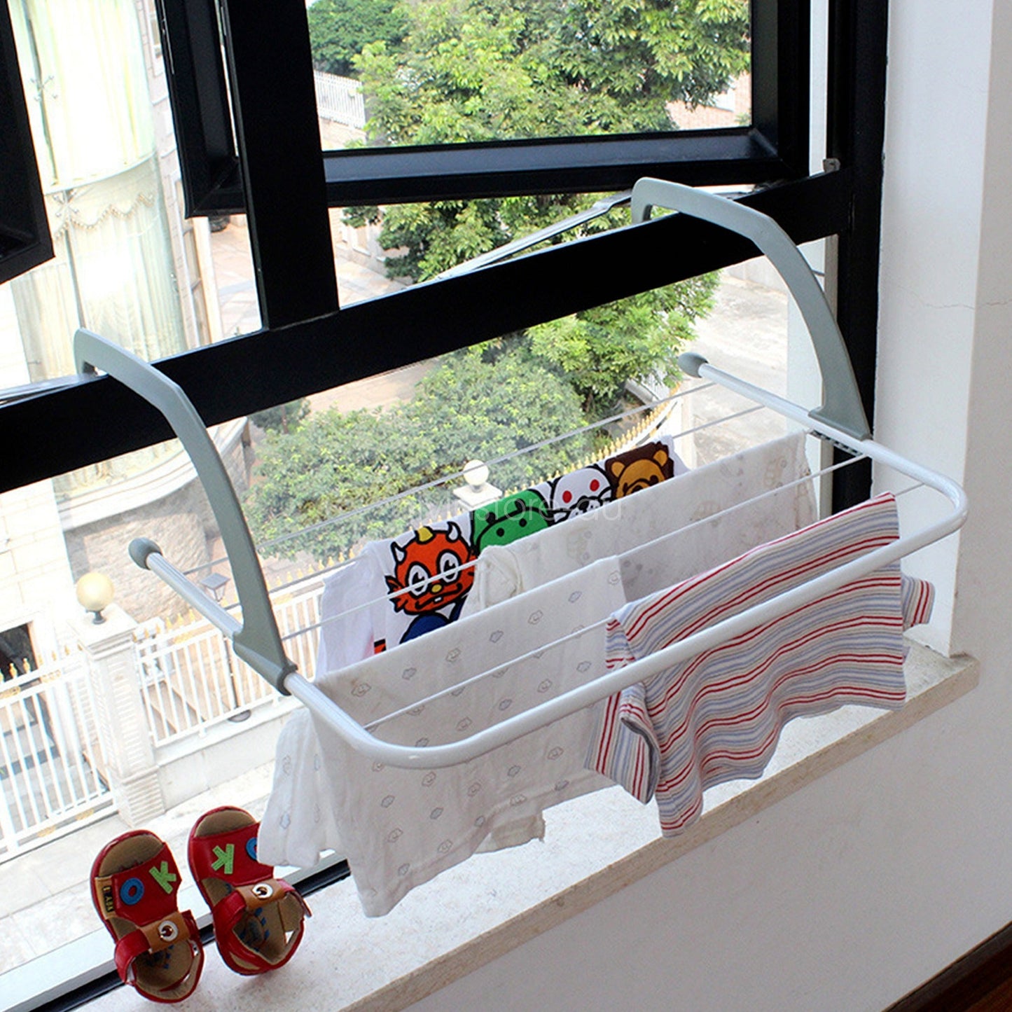 2pcs Portable Over Door Clothes Airer Drying Rack for Indoor Laundry
