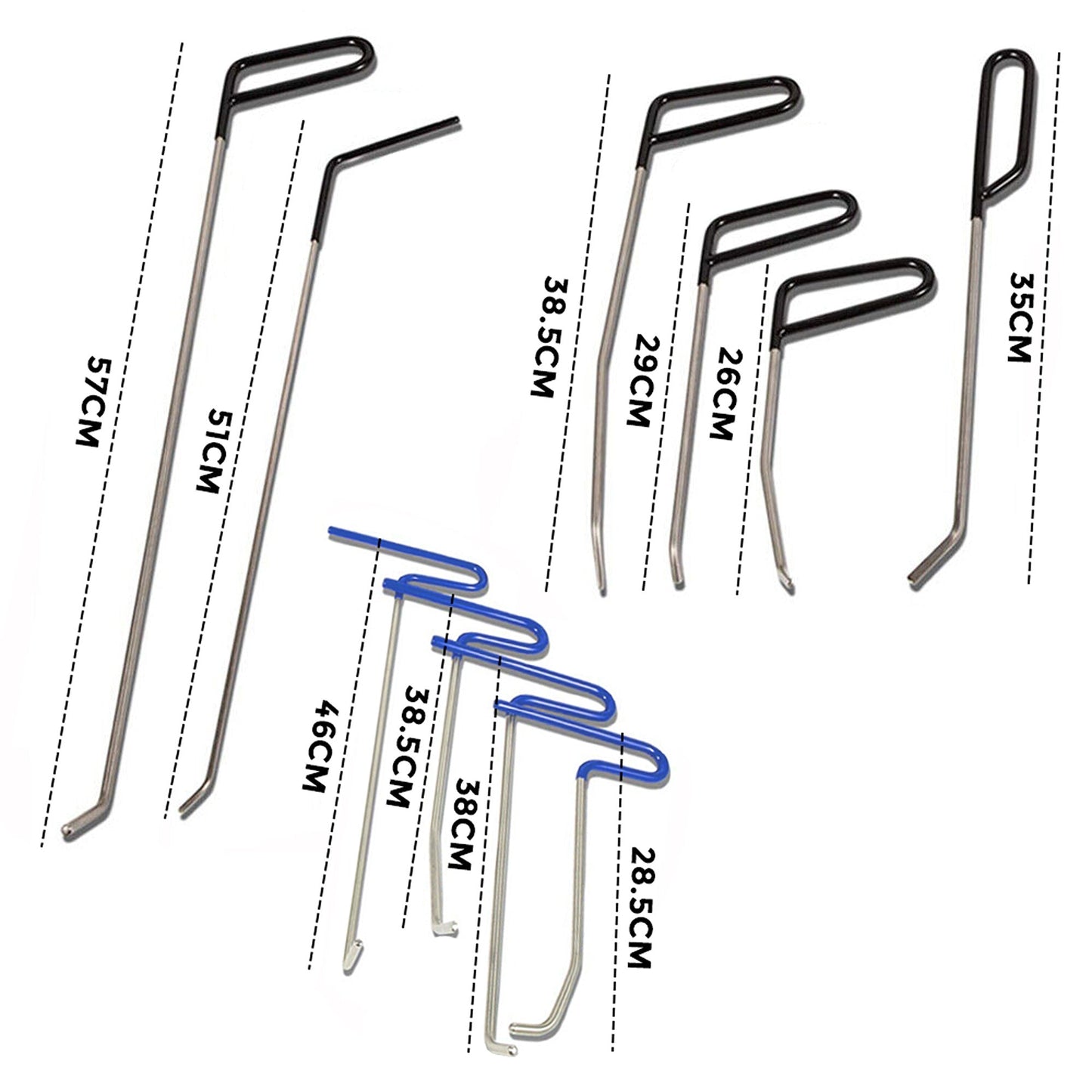 23-Piece PDR Tools Push Rods Set for Paintless Dent Repair