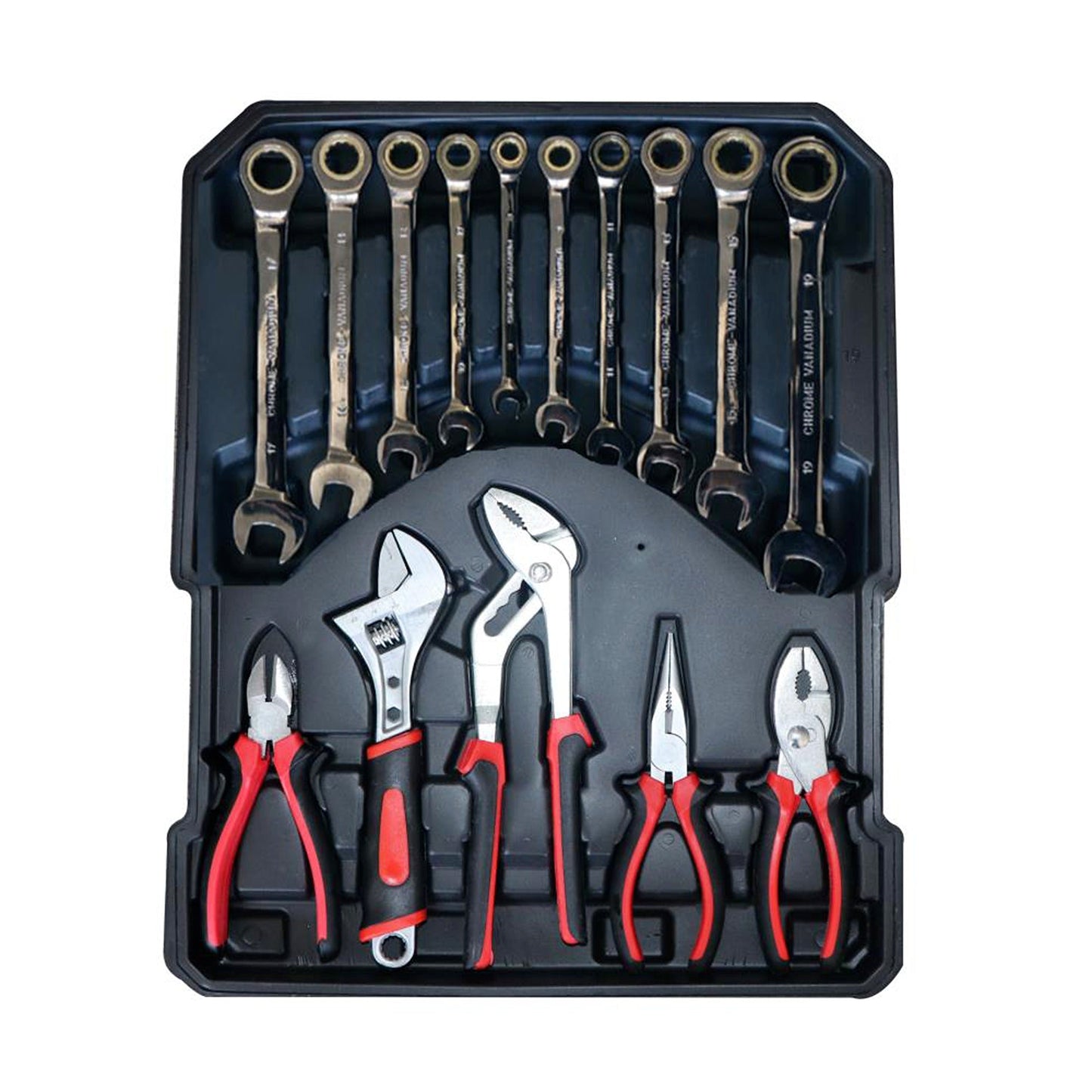Mechanic DIY Toolbox with 1375 Pieces Portable Rolling Case Trolley Set