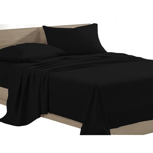 Black Egyptian Cotton Ultra Soft Sheet Set - Flat and Fitted