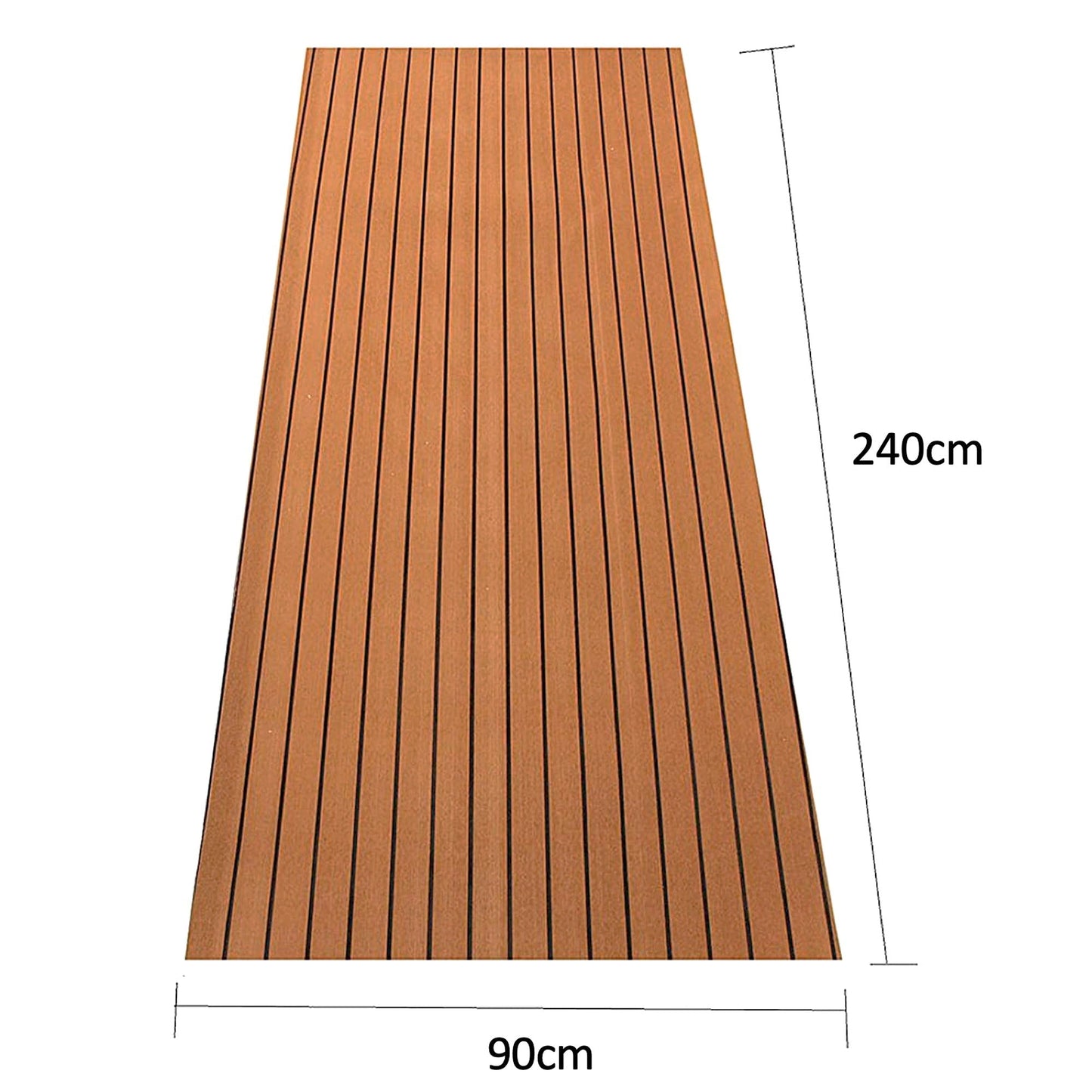 Marine Grade EVA Teak Decking Flooring Mat Brown 240 x 90 cm for Boats