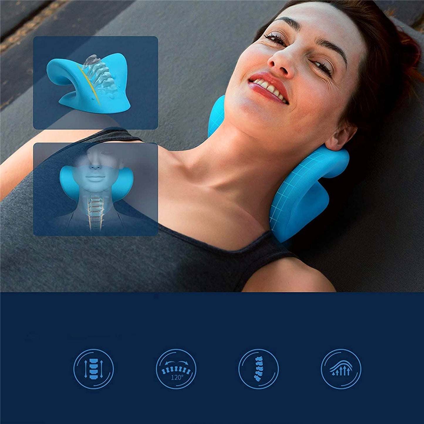 Cervical Neck Stretcher Device Traction Pillow for Pain Headaches TMJ Relief