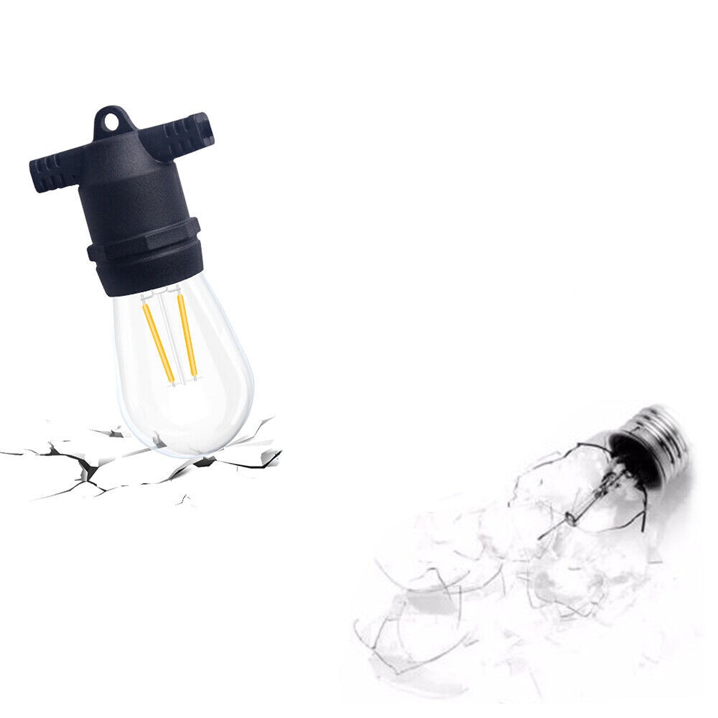 LED Festoon String Lights for Wedding Solar and Plug-In Connectable