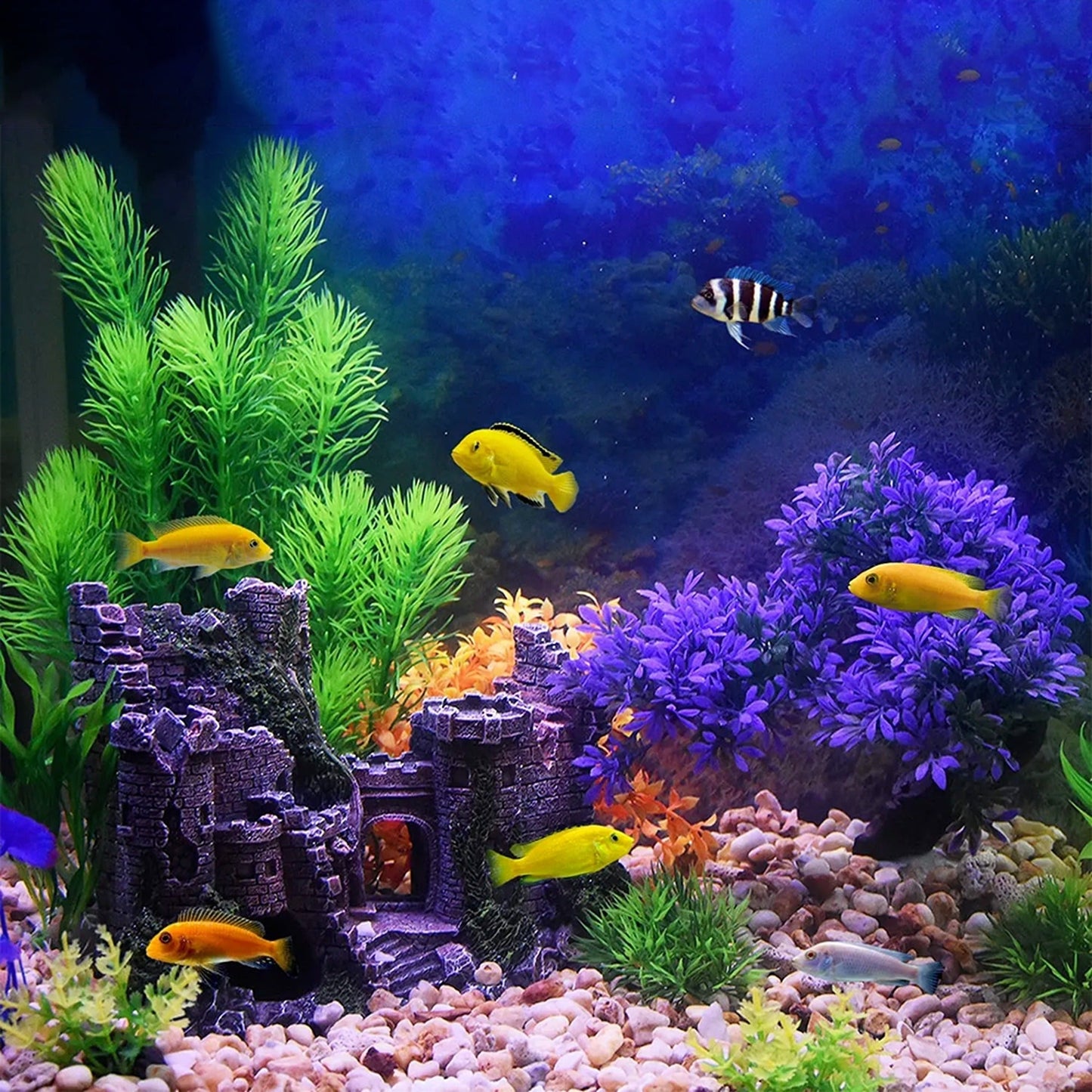 Decorative Aquarium Resin Castle Tower Fish Tank Ornament Landscape