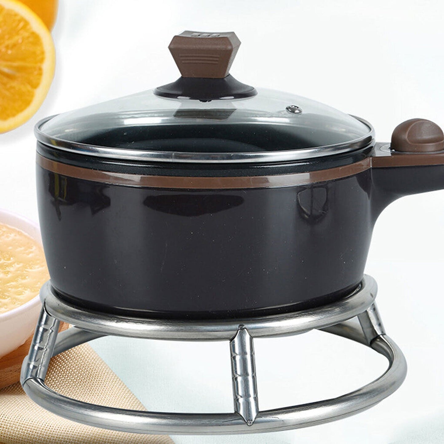 Cast Iron Wok Stand with Support Ring for Cooktops