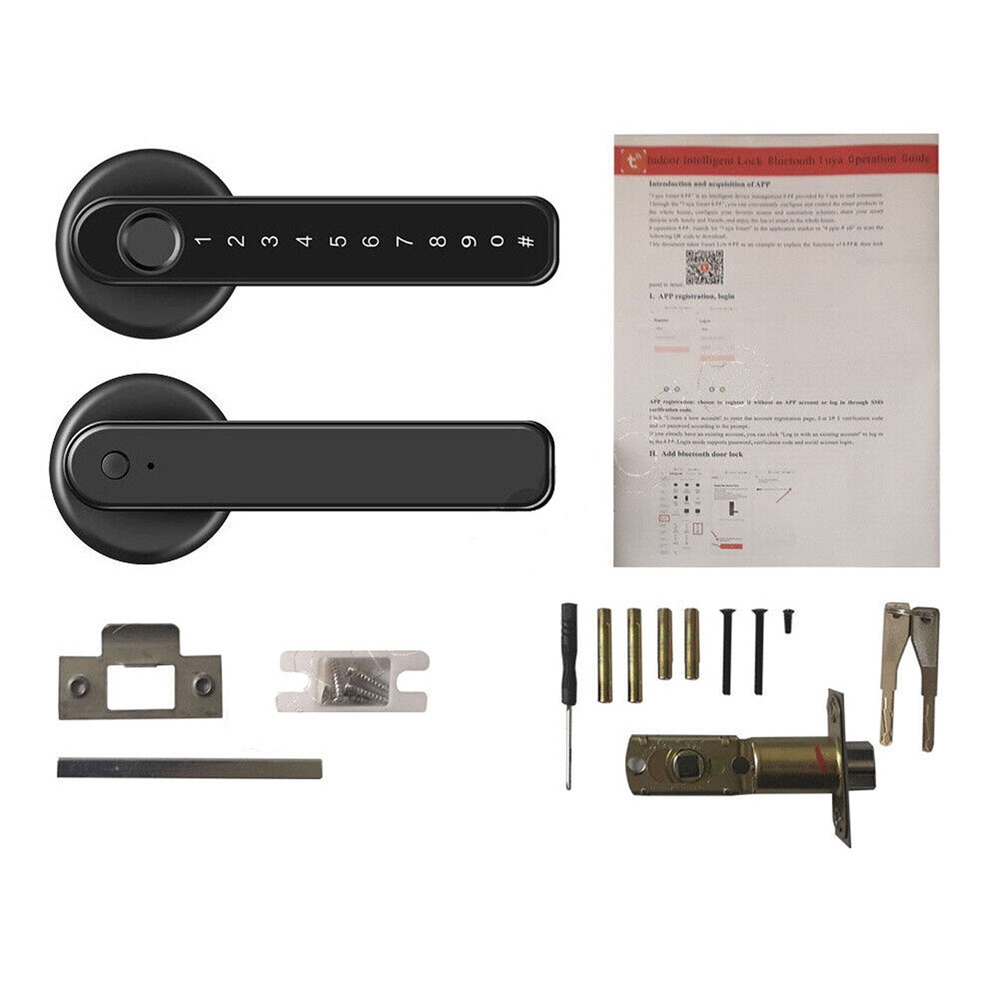 Smart Door Lock with Fingerprint and Bluetooth Digital Handle