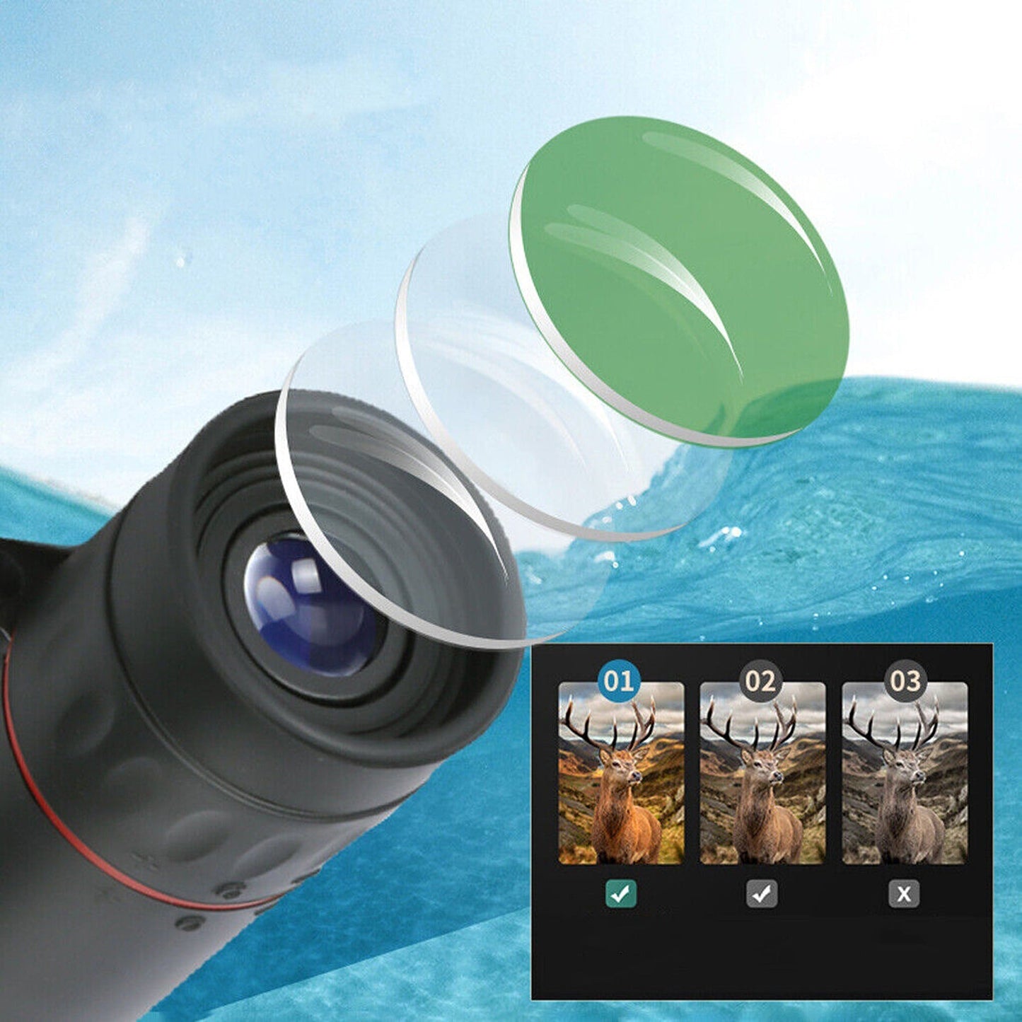 Compact HD Monocular Telescope for Camping and Travel
