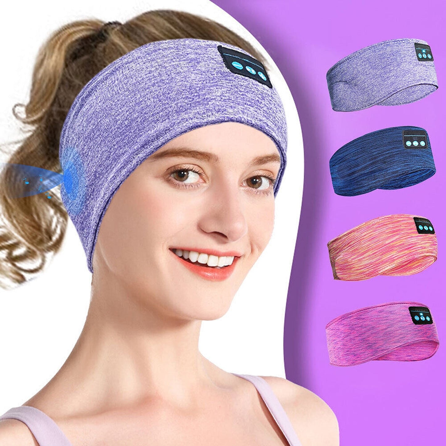 Sleep-Friendly Bluetooth Headphones in Headband with Detachable Speaker