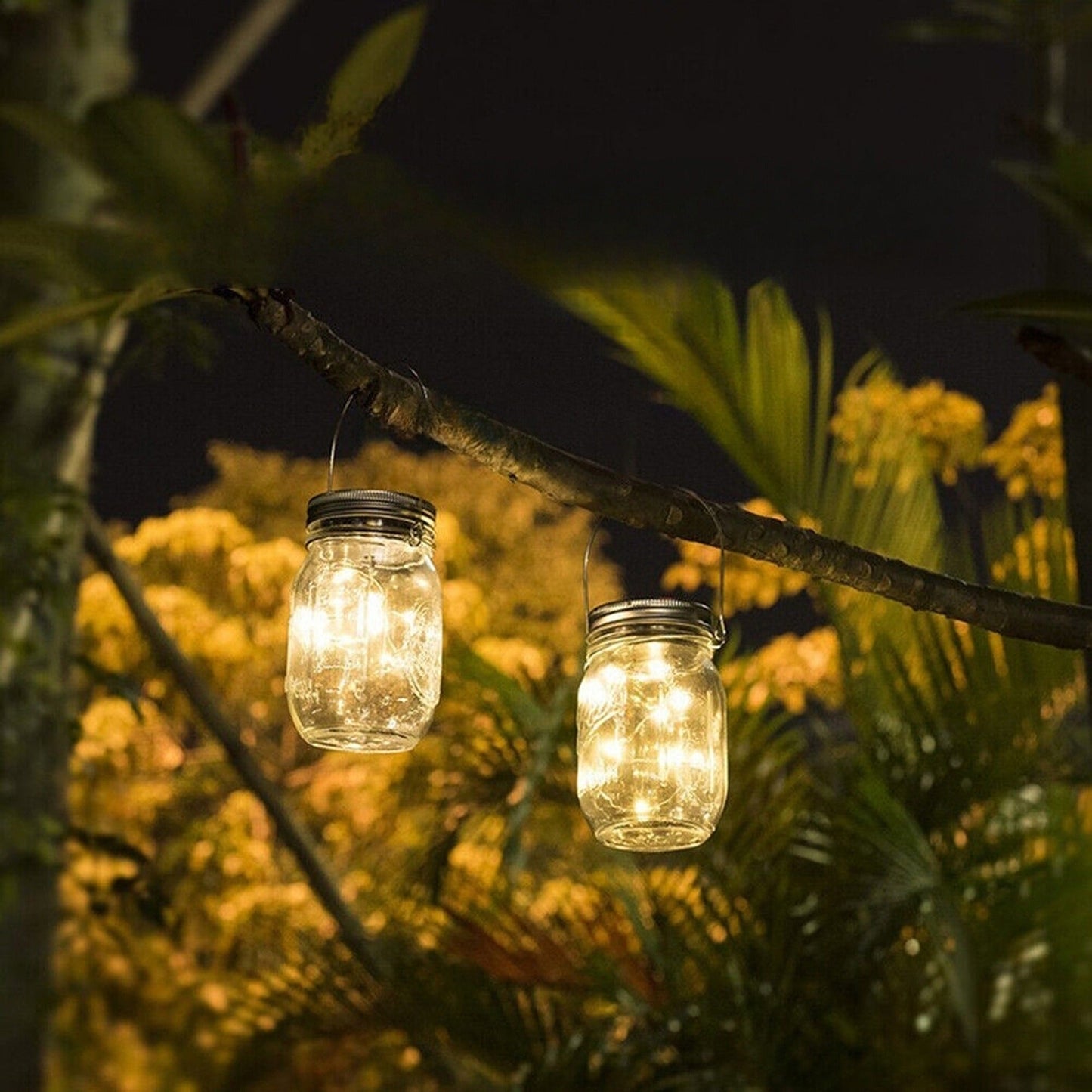 Outdoor Solar Powered Mason Jar Fairy Lights Garden Wedding Decor Lamp