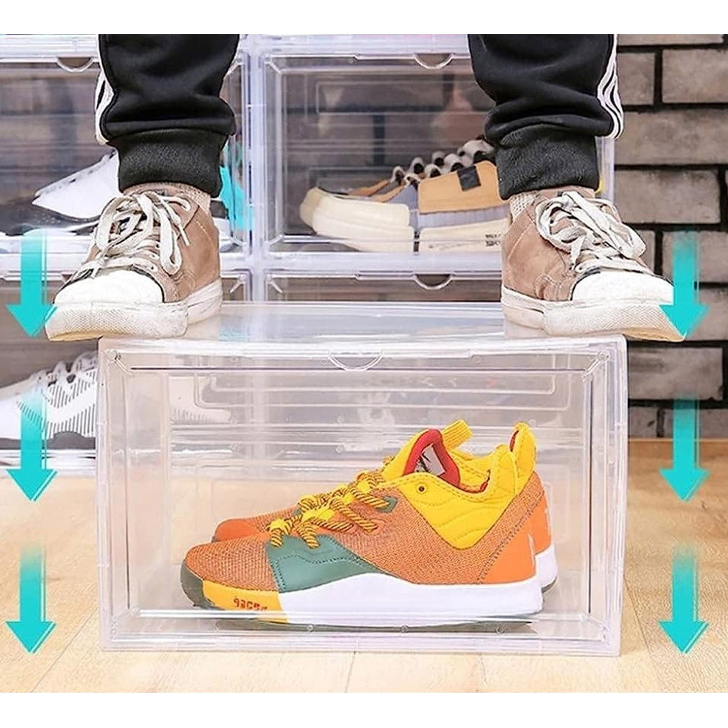 Transparent Sneaker Display Cases Clear Plastic Shoe Box