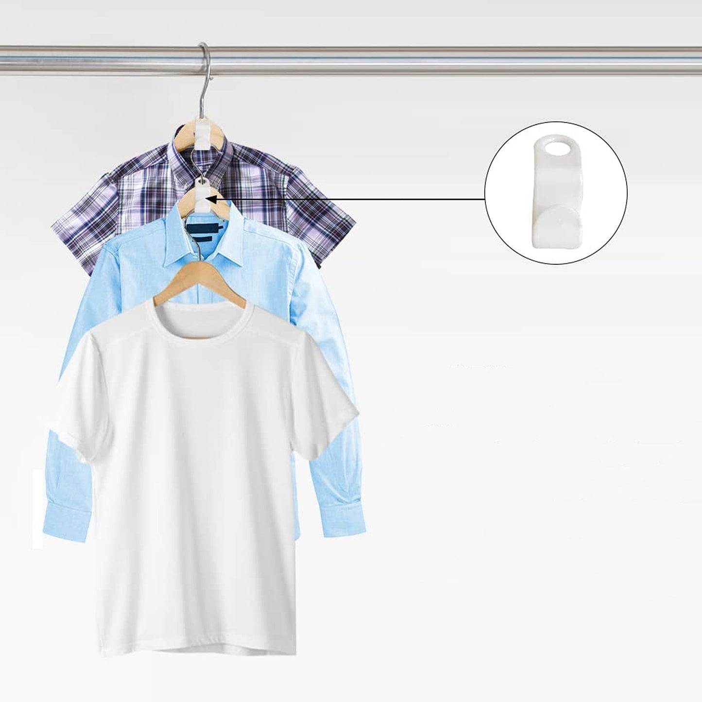 Space-Saving Clothes Organizer Cascading Hanger Connector Hooks