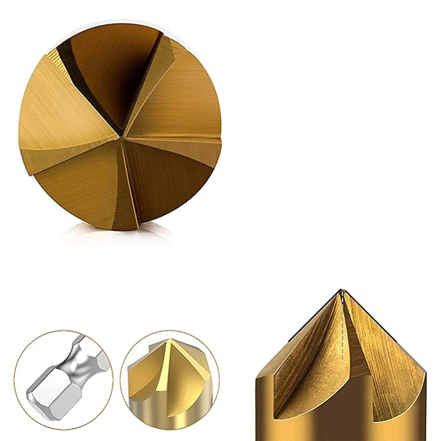 6pcs Metalworking Tools Crosshole Countersink Deburring Drill Bit