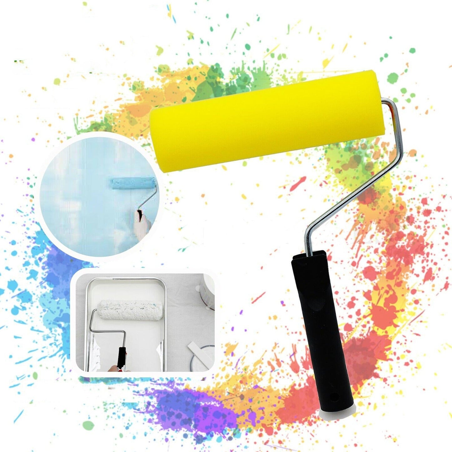 175mm Quick Drying Paint Foam Roller with Frame Set for Home Use