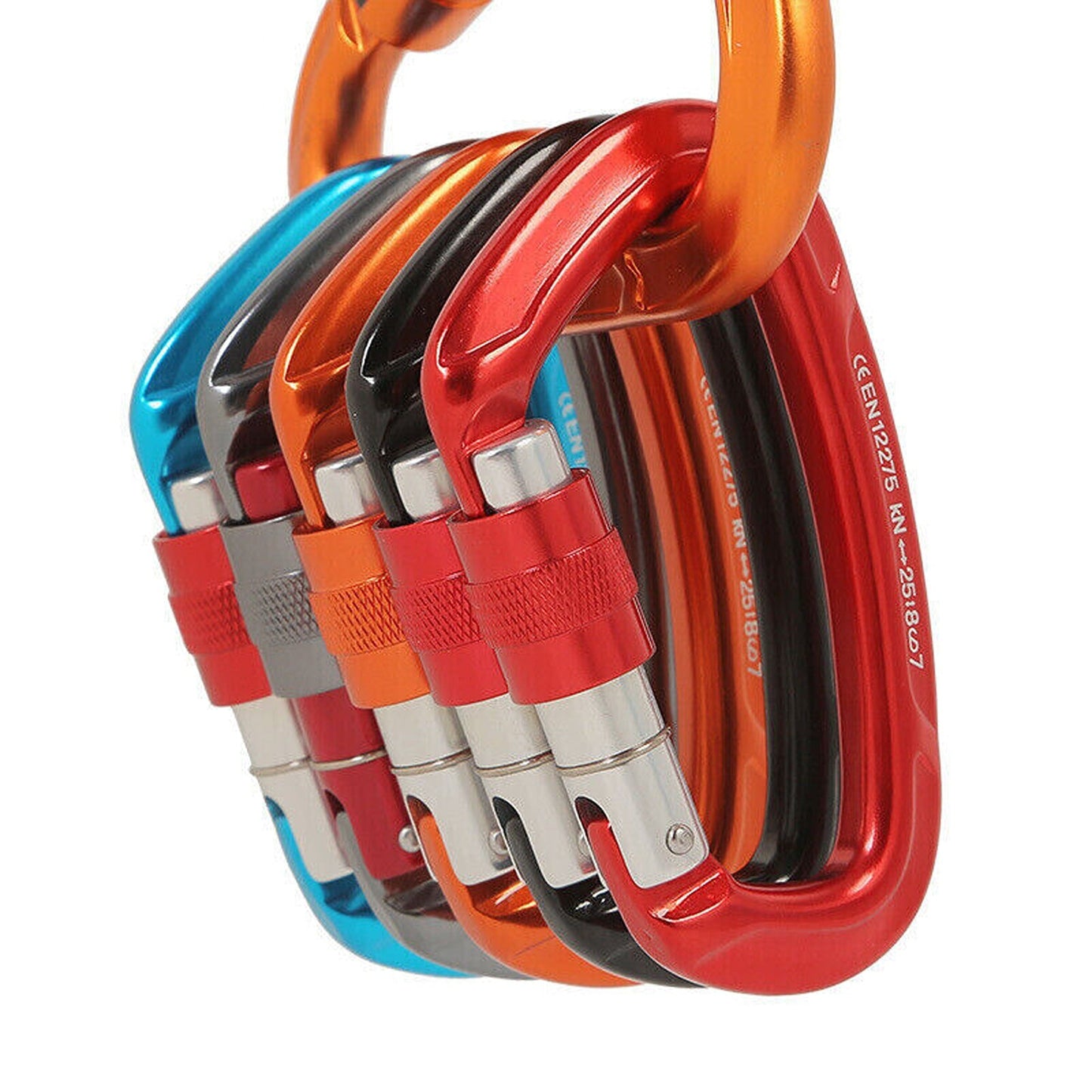 Aluminum Carabiner Clip D Ring Locking for Climbing 25KN