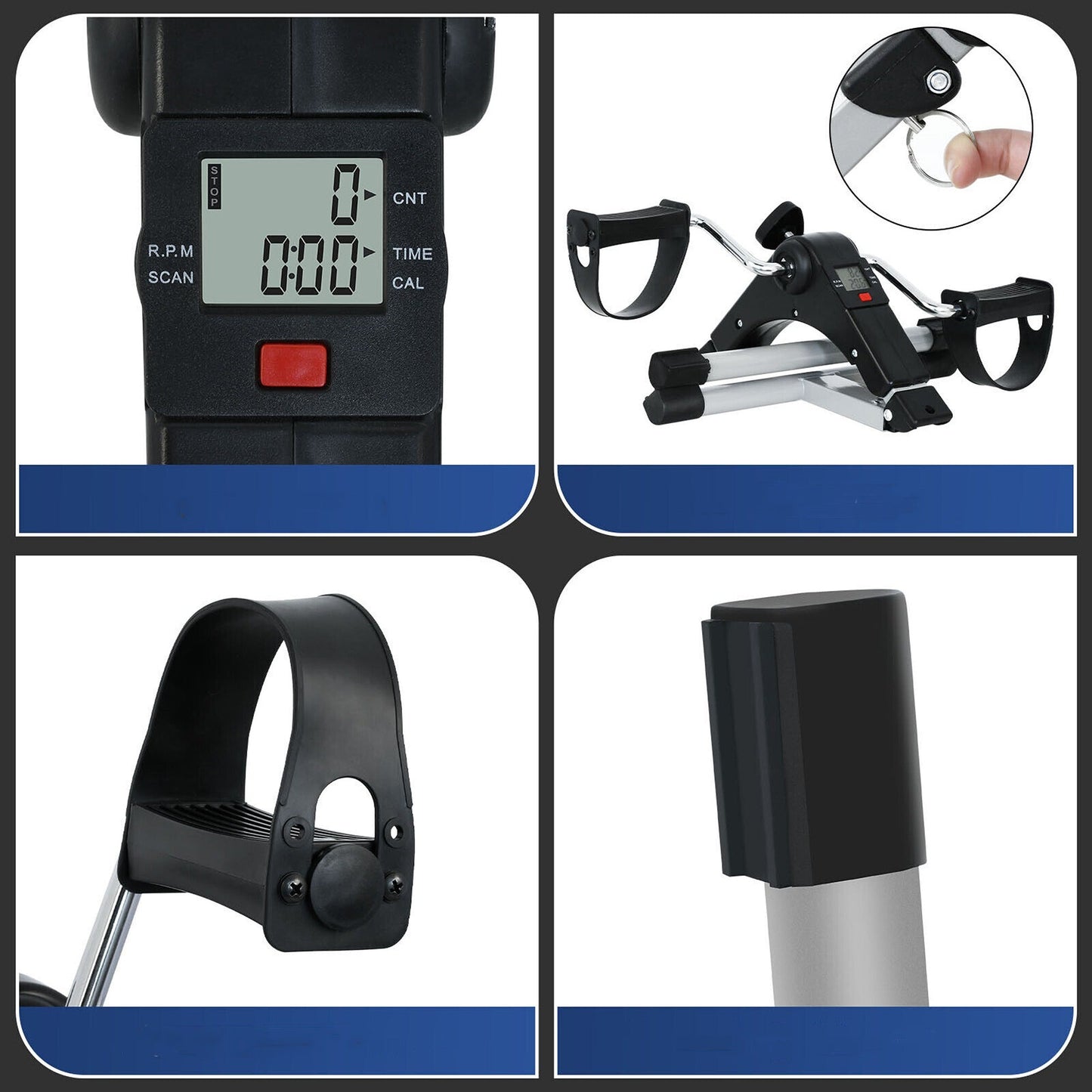 Fitness Pedal Exerciser Mini Cycle for Home Gym with LCD Display