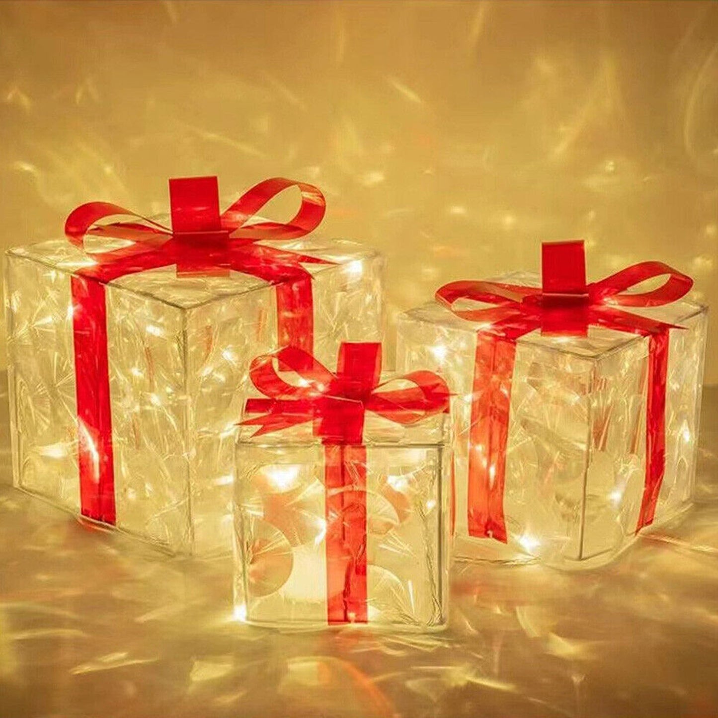 Christmas Decoration Gift Boxes with LED Light-Up Home Decor
